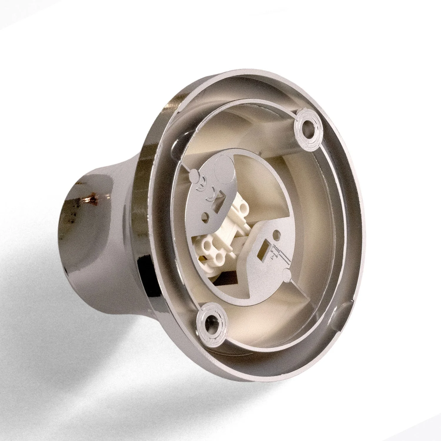 Metallic E27 lamp holder for wall or ceiling - Chrome - Image 2