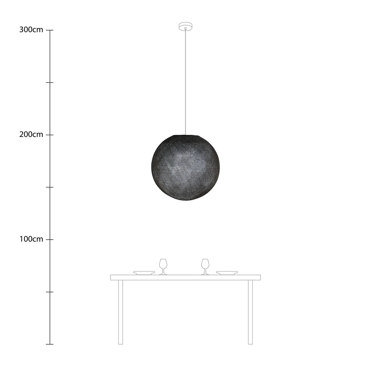 Sfera Light handmade thread lampshade - Anthracite grey polyester - Image 10