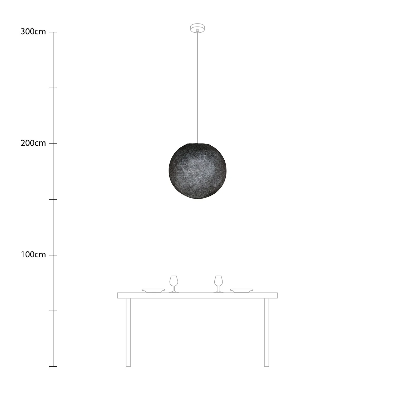 Sfera Light handmade thread lampshade - Anthracite grey polyester - Image 5