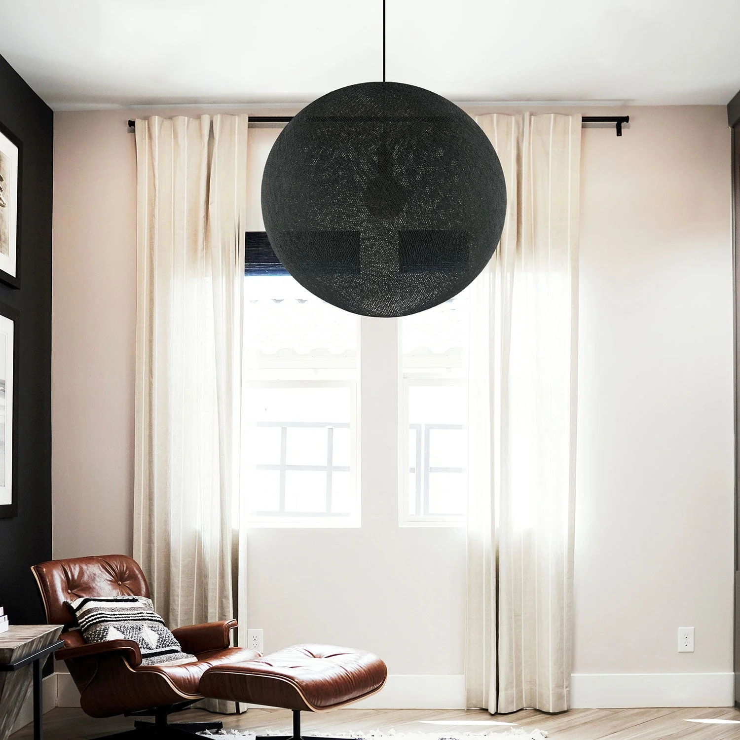 Sfera Light handmade thread lampshade - Anthracite grey polyester - Image 8