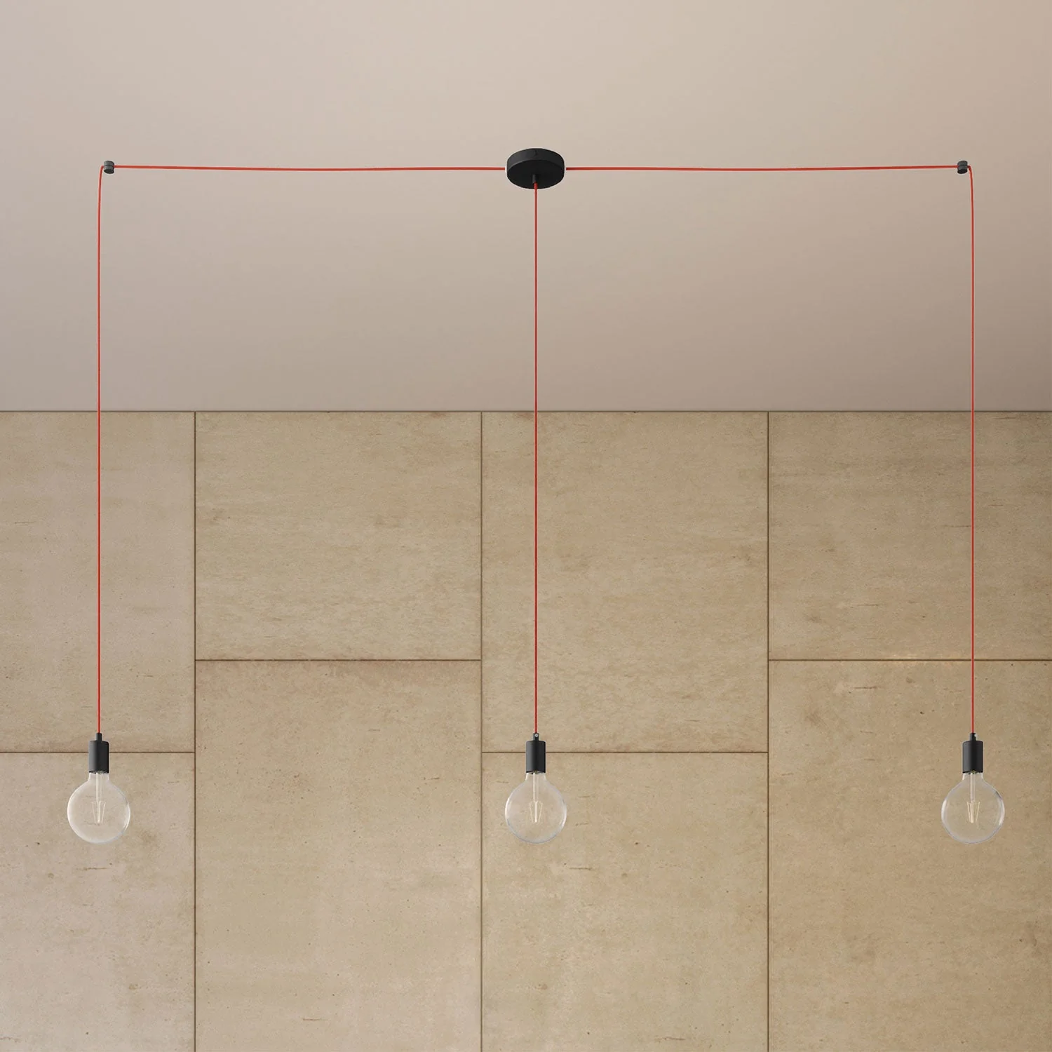 Spider - Multi-drop pendant lamp with 3 drops and metal finishes - Black - Image 3