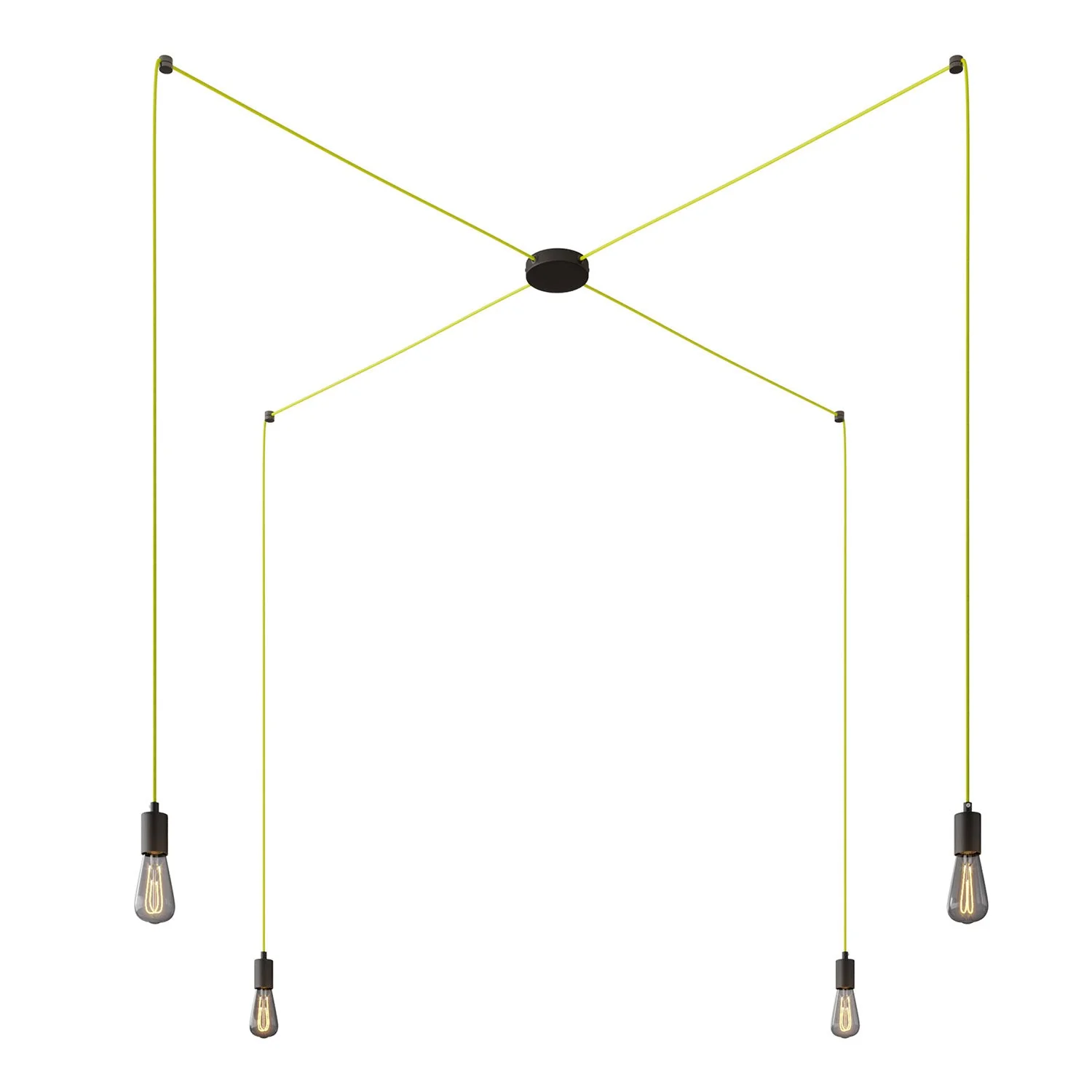 Spider - Multiple pendant lamp with 4 drops and metal finishes - Black
