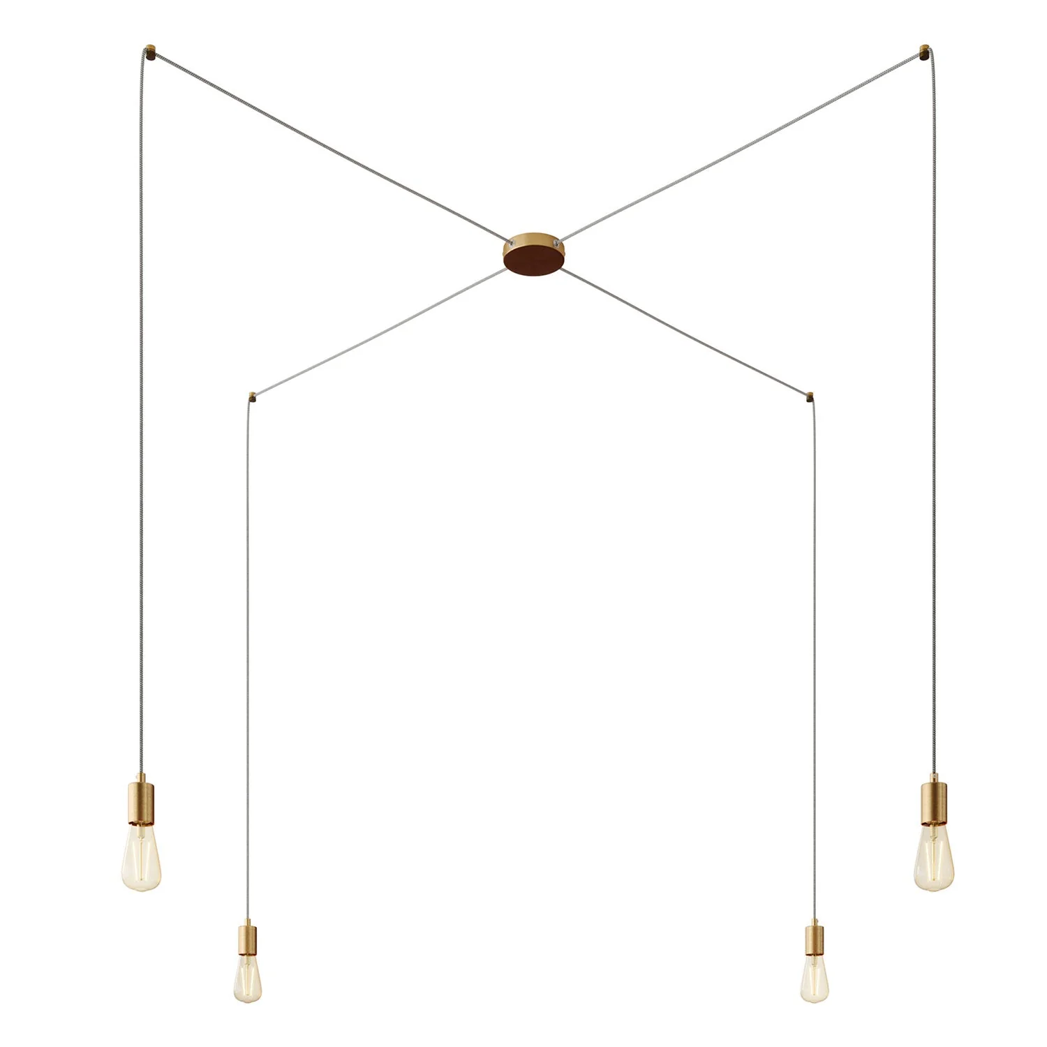 Spider - Multiple pendant lamp with 4 drops and metal finishes - Satin bronze