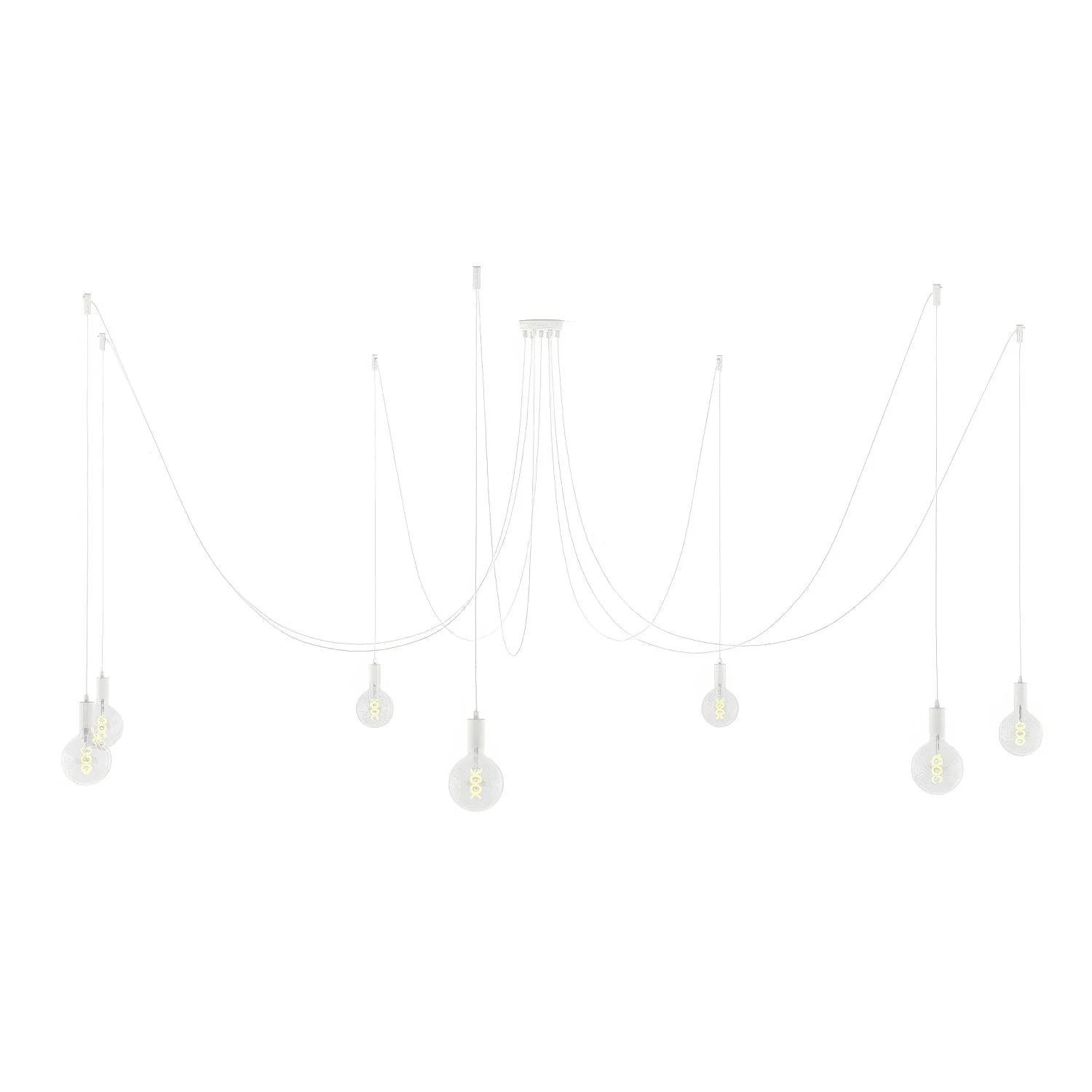 Spider – Multiple pendant lamp with 7 drops and metal finishes – White