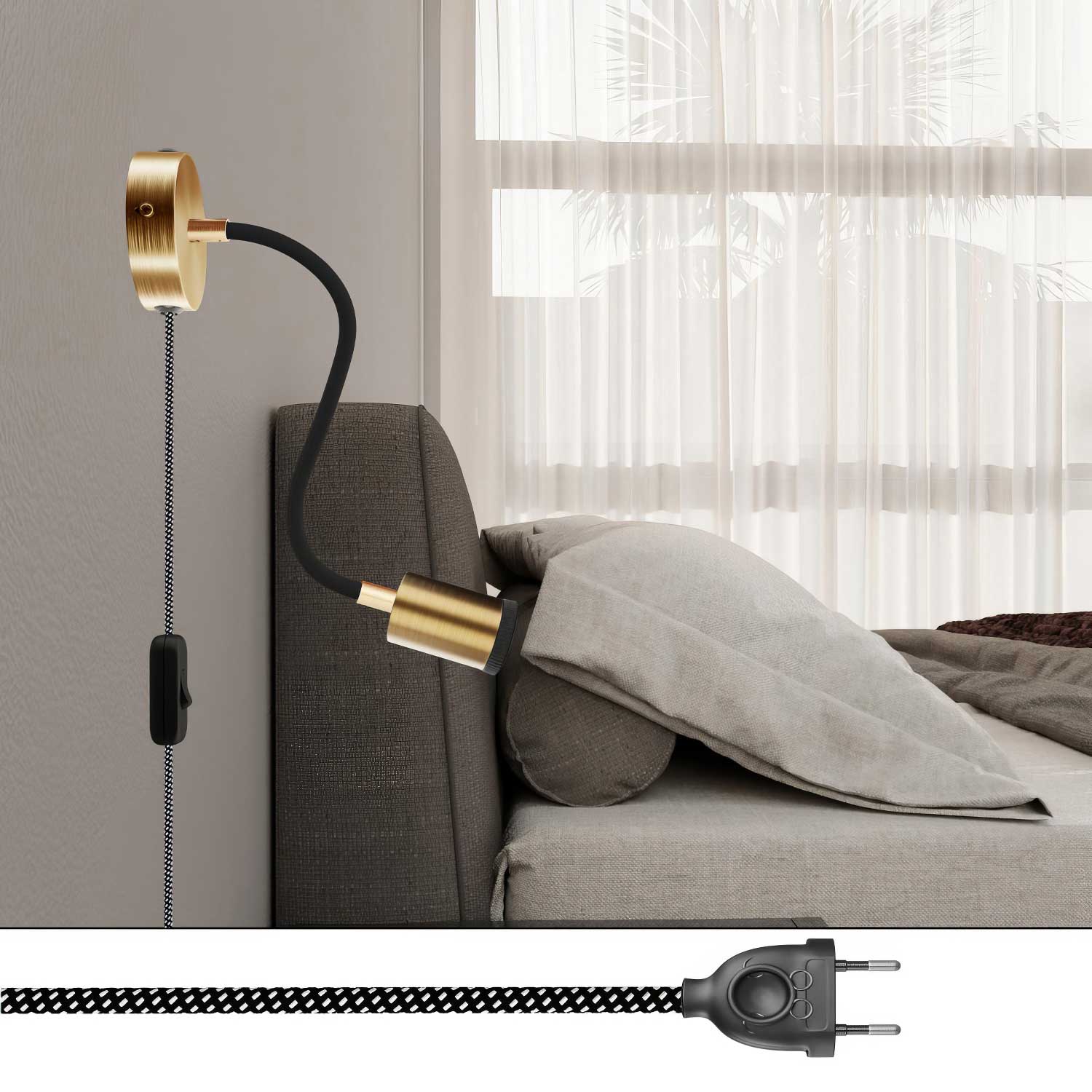Spostaluce Flex 30 adjustable lamp with GU1d0 spotlight - Satin bronze - Image 2