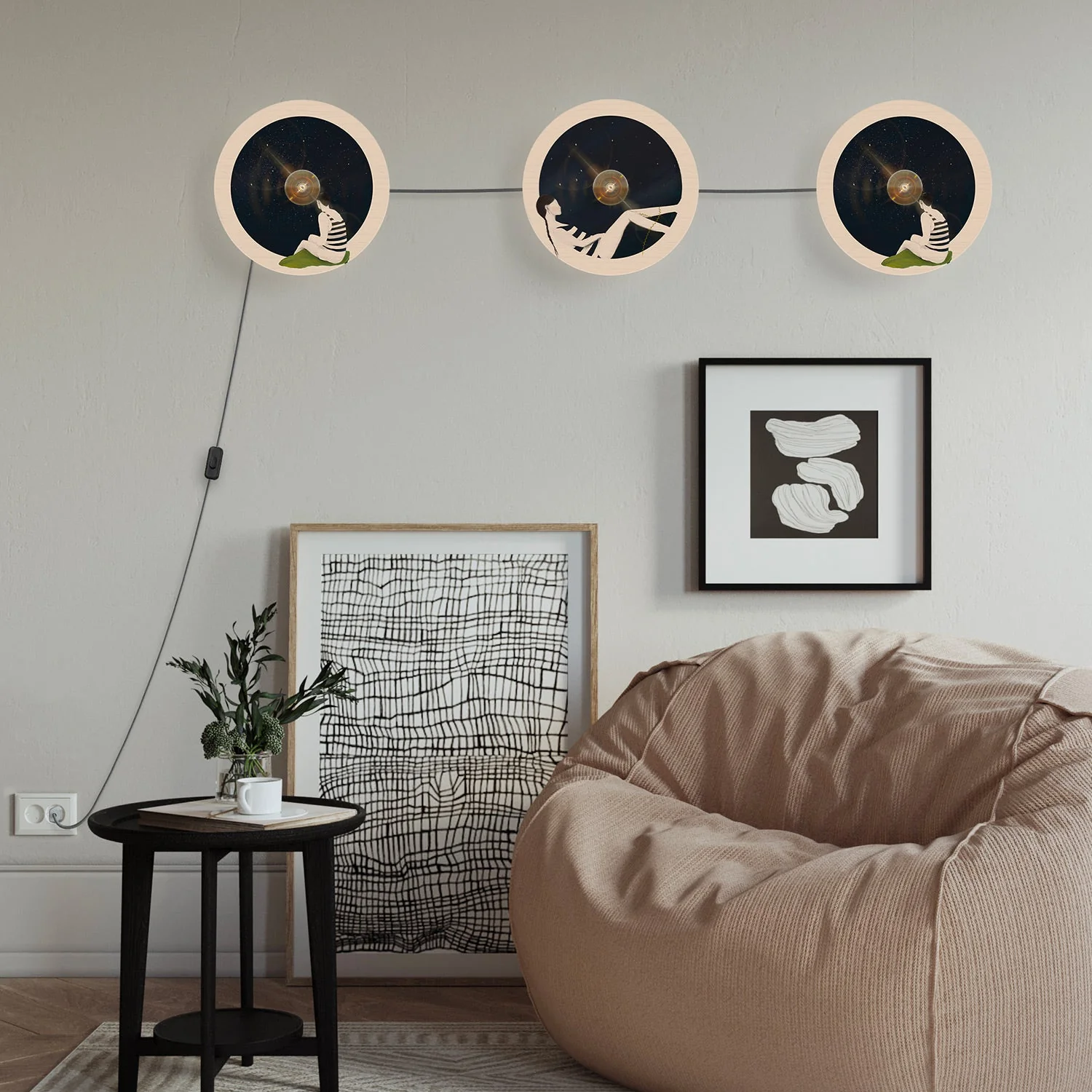 Spostaluce kit with E27 lamp holder for lampshade - Black - Image 2