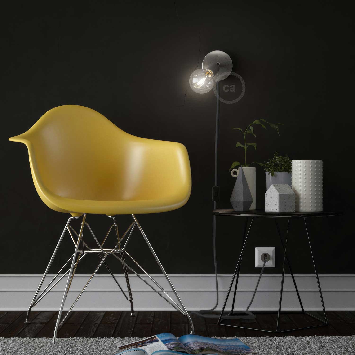 Spostaluce Metal 90° adjustable, complete with textile cable and side holes - Chrome - Image 3