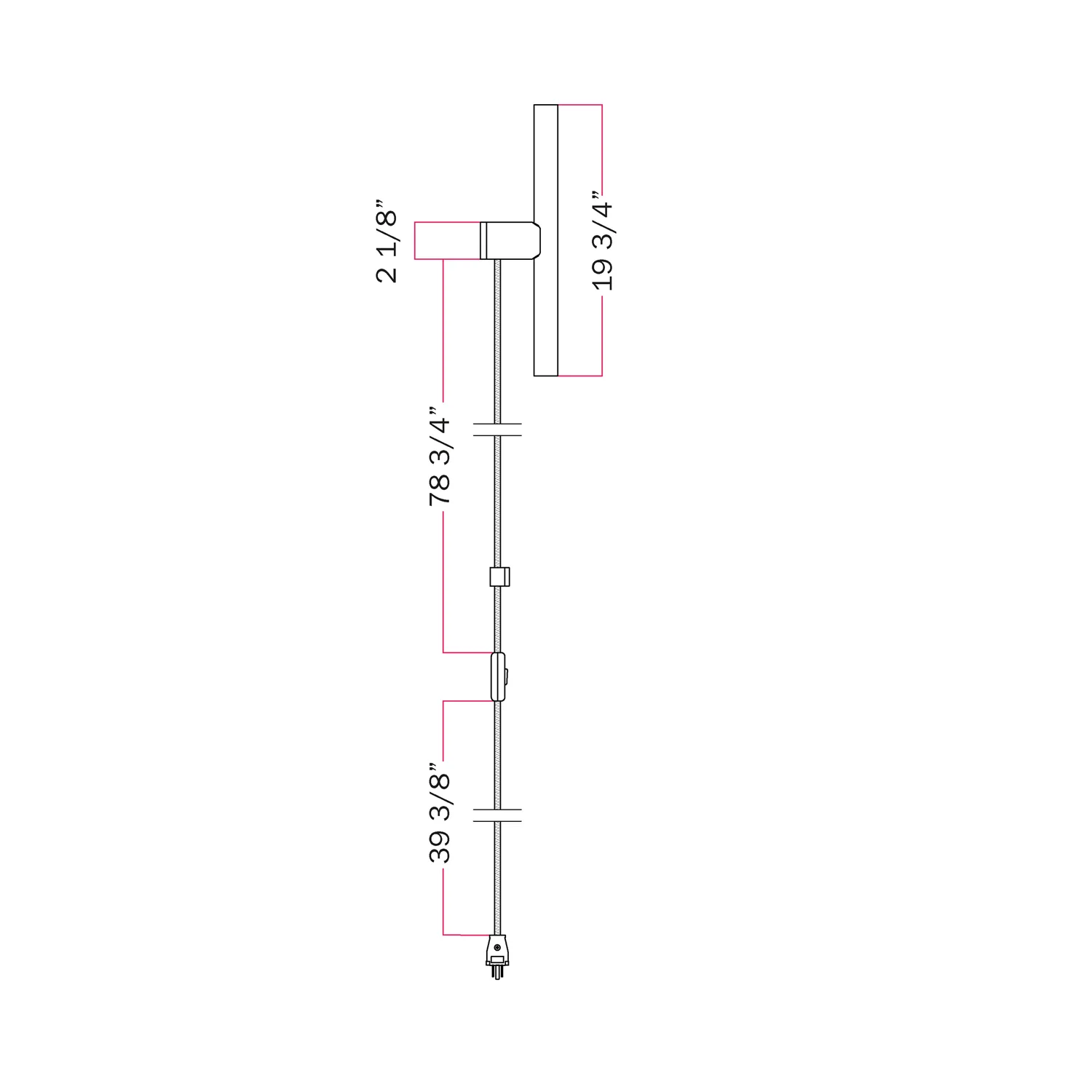 Spostaluce Plug-in Light with Metal Finish and S14d LED Linear Light Bulb - Brushed Titanium - Image 5