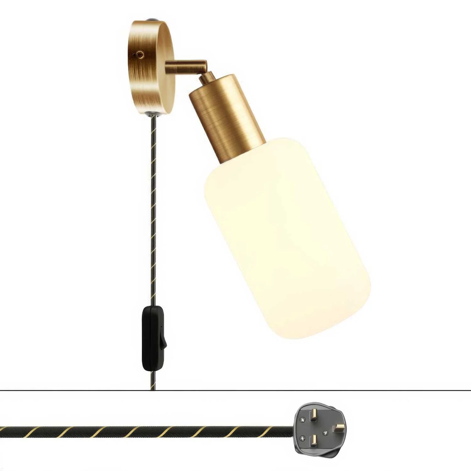 Spostaluce Swivel Joint lamp in metal with UK plug - Satin bronze