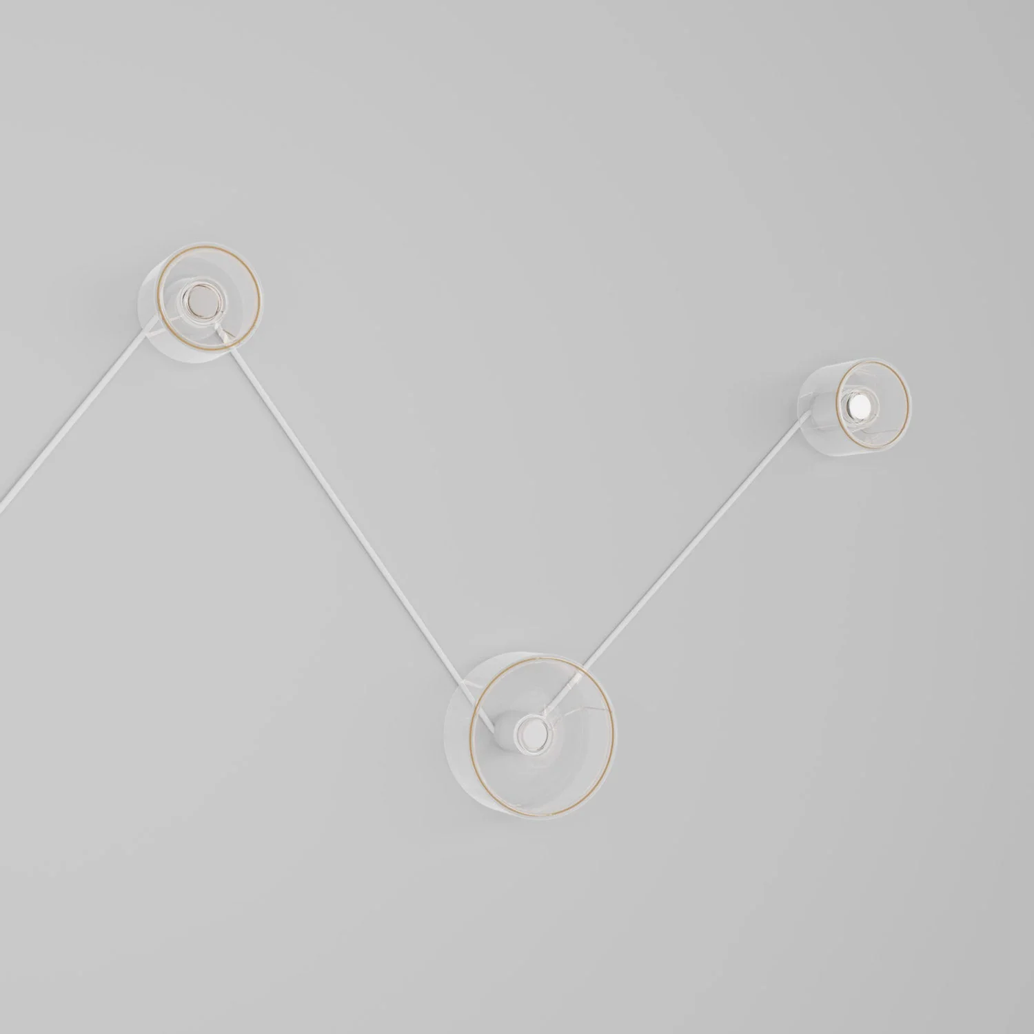 Spostaluce wall lamp with 3 Ghost bulbs and white cable - Image 3