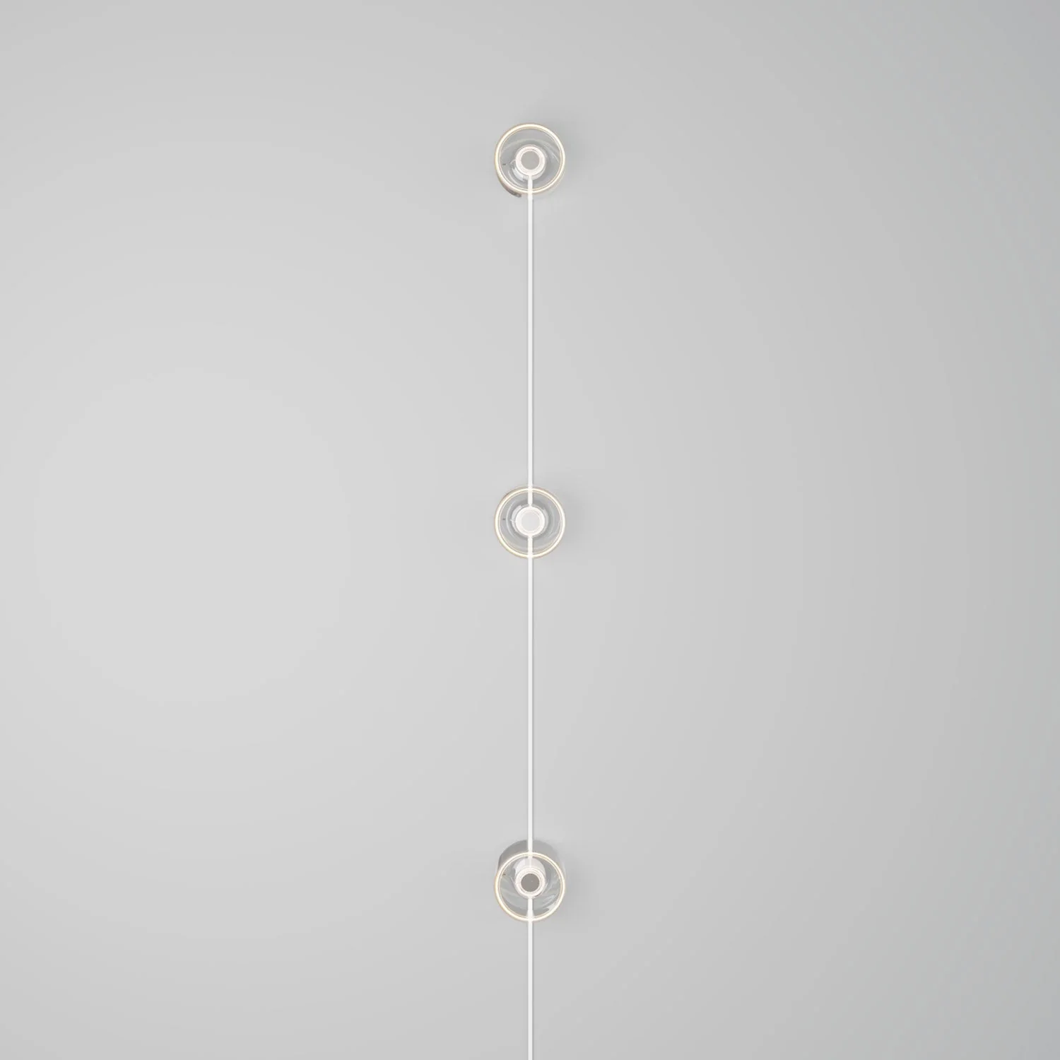 Spostaluce wall lamp with plug, 3 Ghost bulbs and white cable