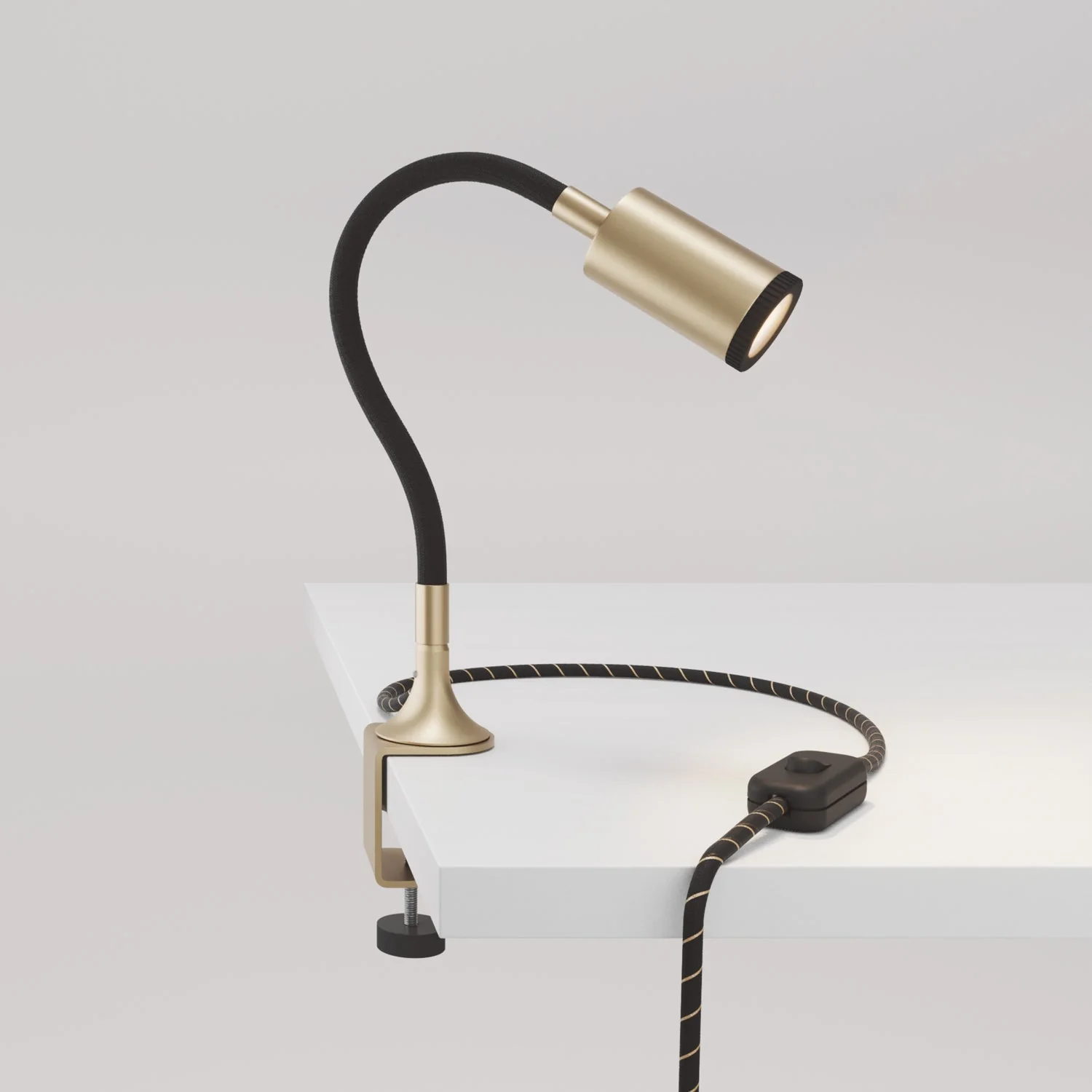 Adjustable Spotlight MAG-Y with clip and UK plug - Satin bronze