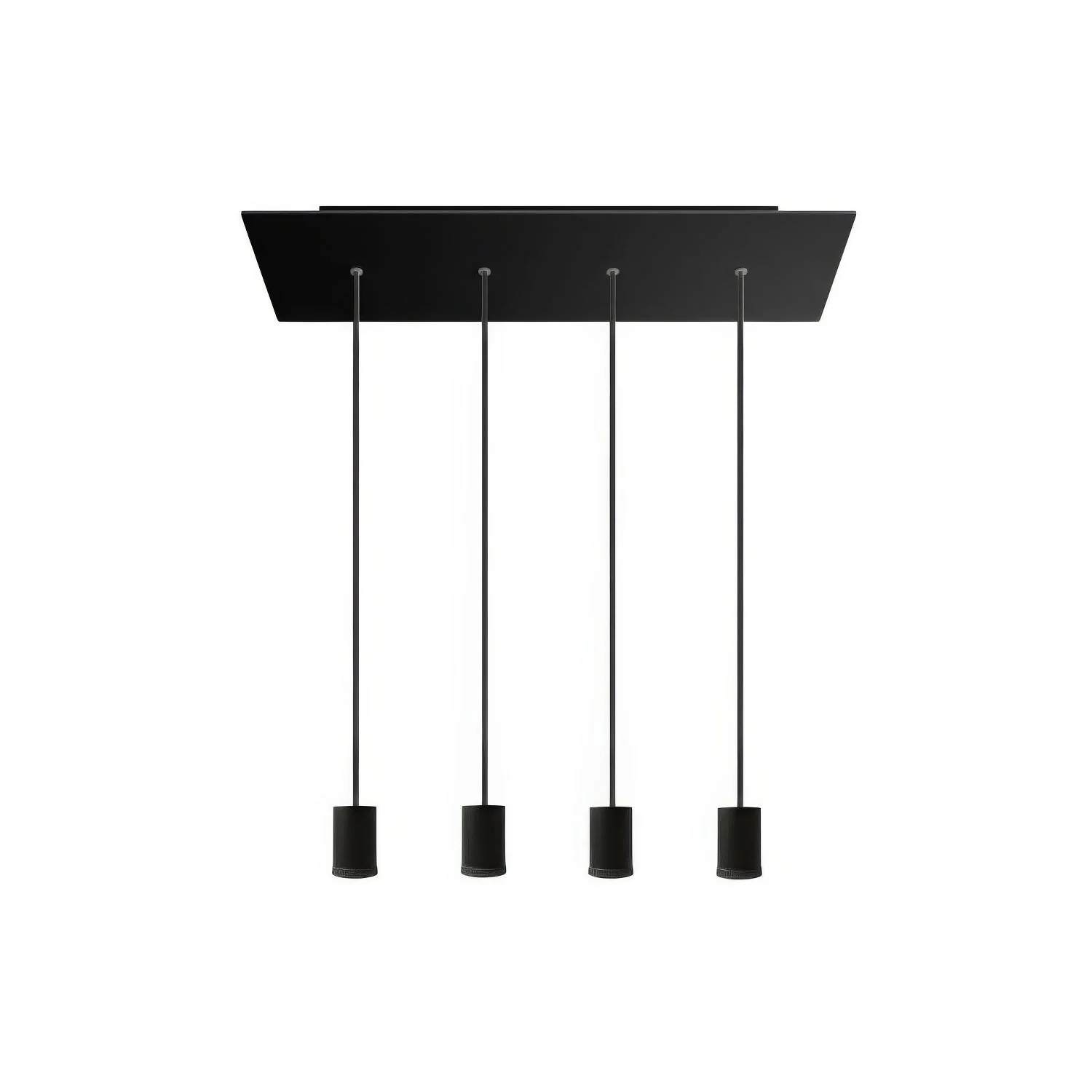 Pendant spotlight lamp 4 drops GU1d0 with XXL Rose-One rectangular 675 mm - Black