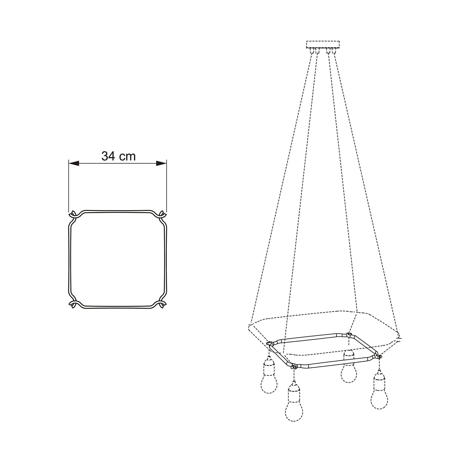 Cage Square - Structure for chandeliers - Black - Image 4