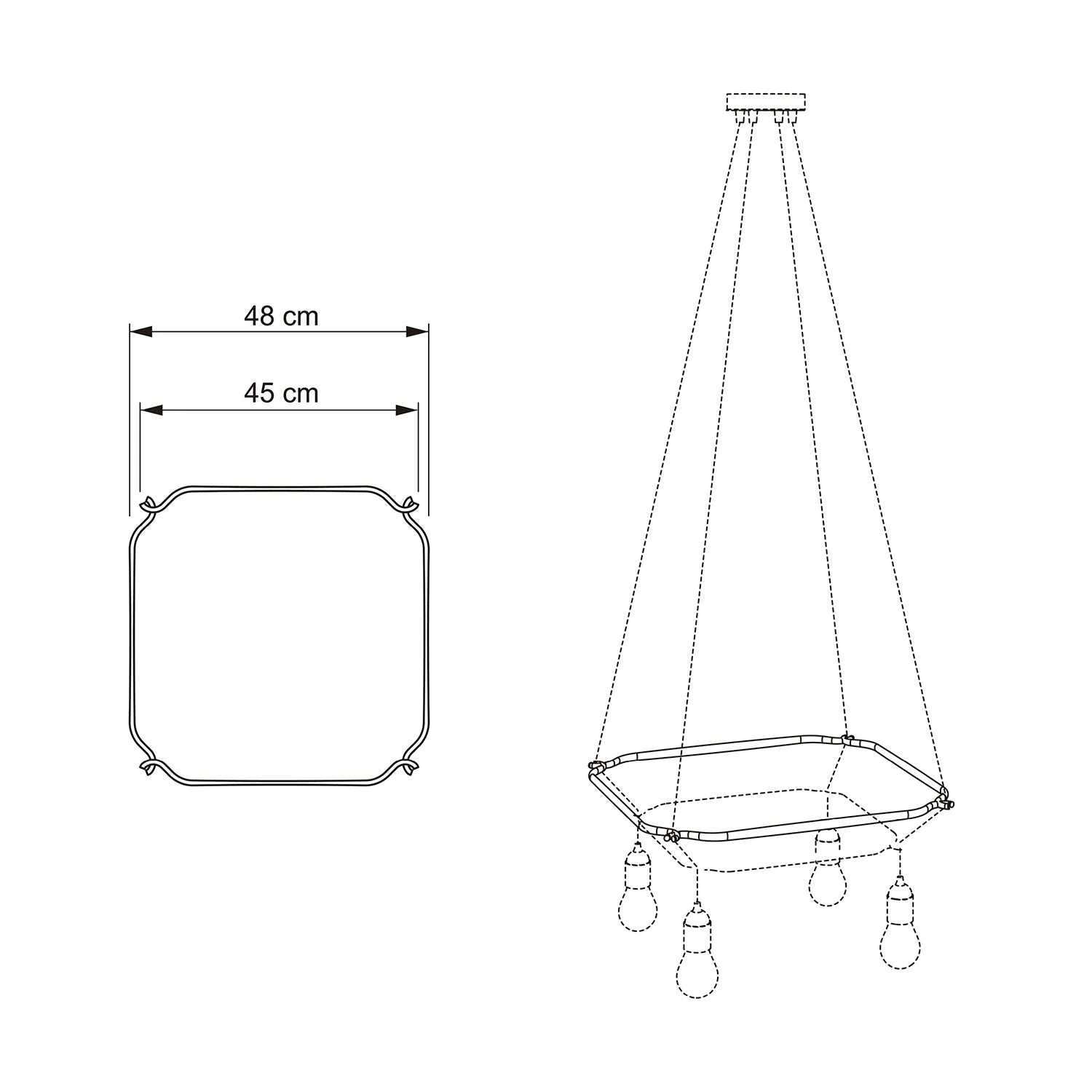 Cage Square - Structure for chandeliers - Black - Image 9