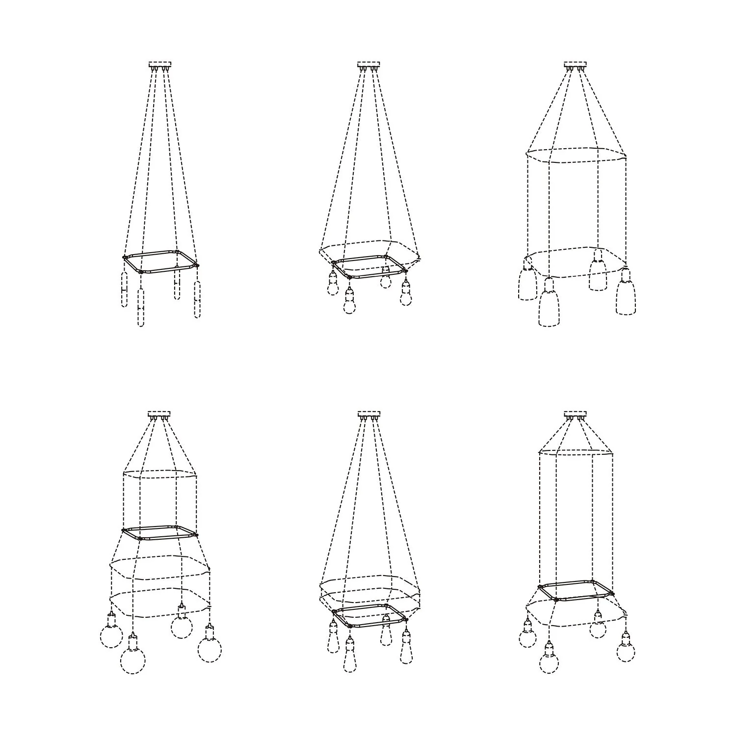 Square Cage - Chandelier structure - White - Image 5
