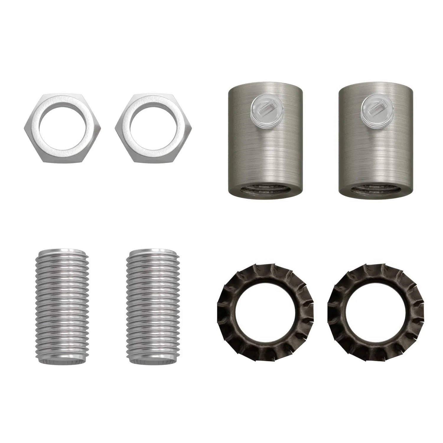 Cylindrical cable clamp in metal complete with rod, nut and washer - Satin titanium - Image 4