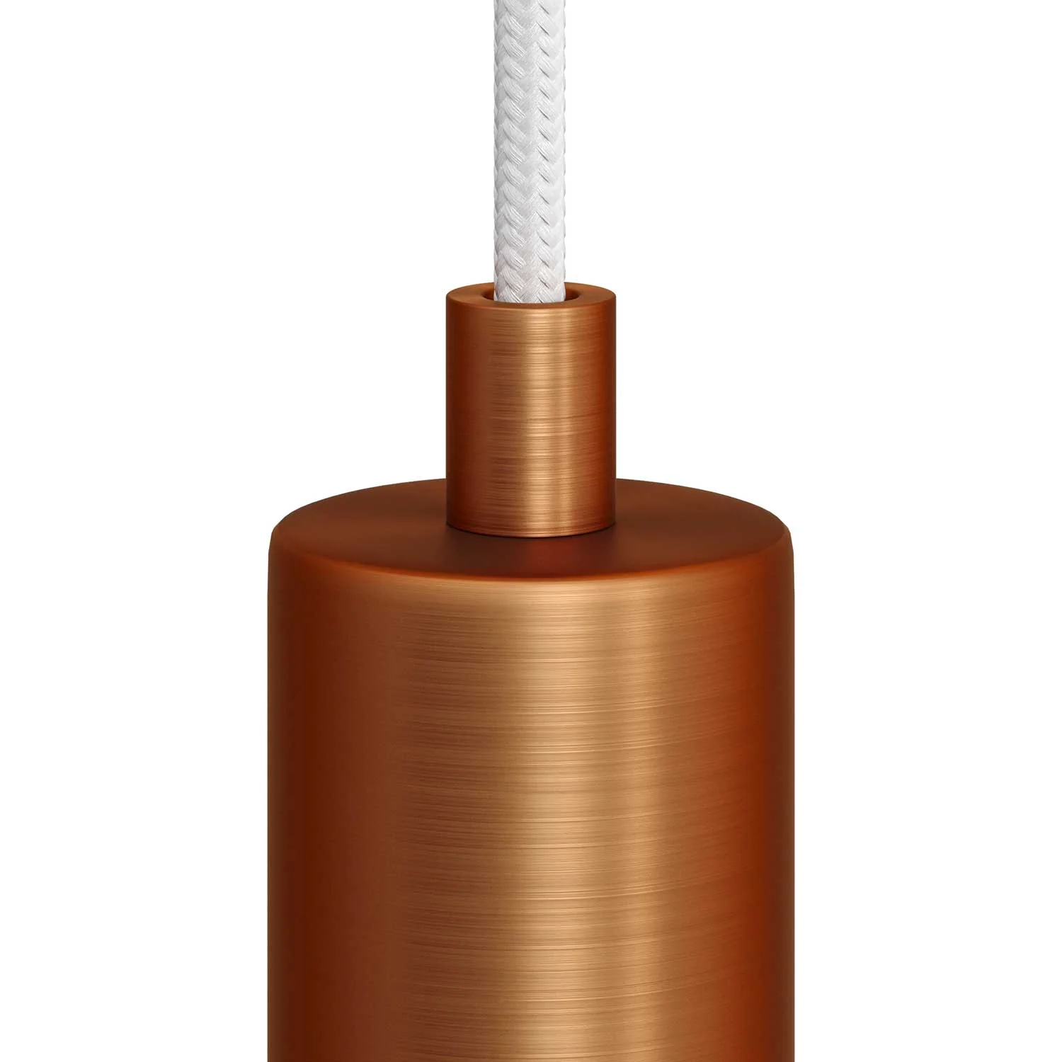 Cylindrical cable clamp in metal complete with rod, nut and washer - Satin copper - Image 2