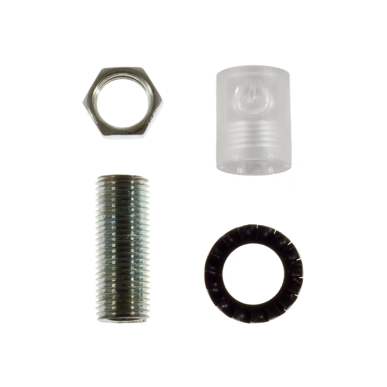 Cylindrical plastic cable clamp complete with rod, nut and washer - Transparent - Image 4