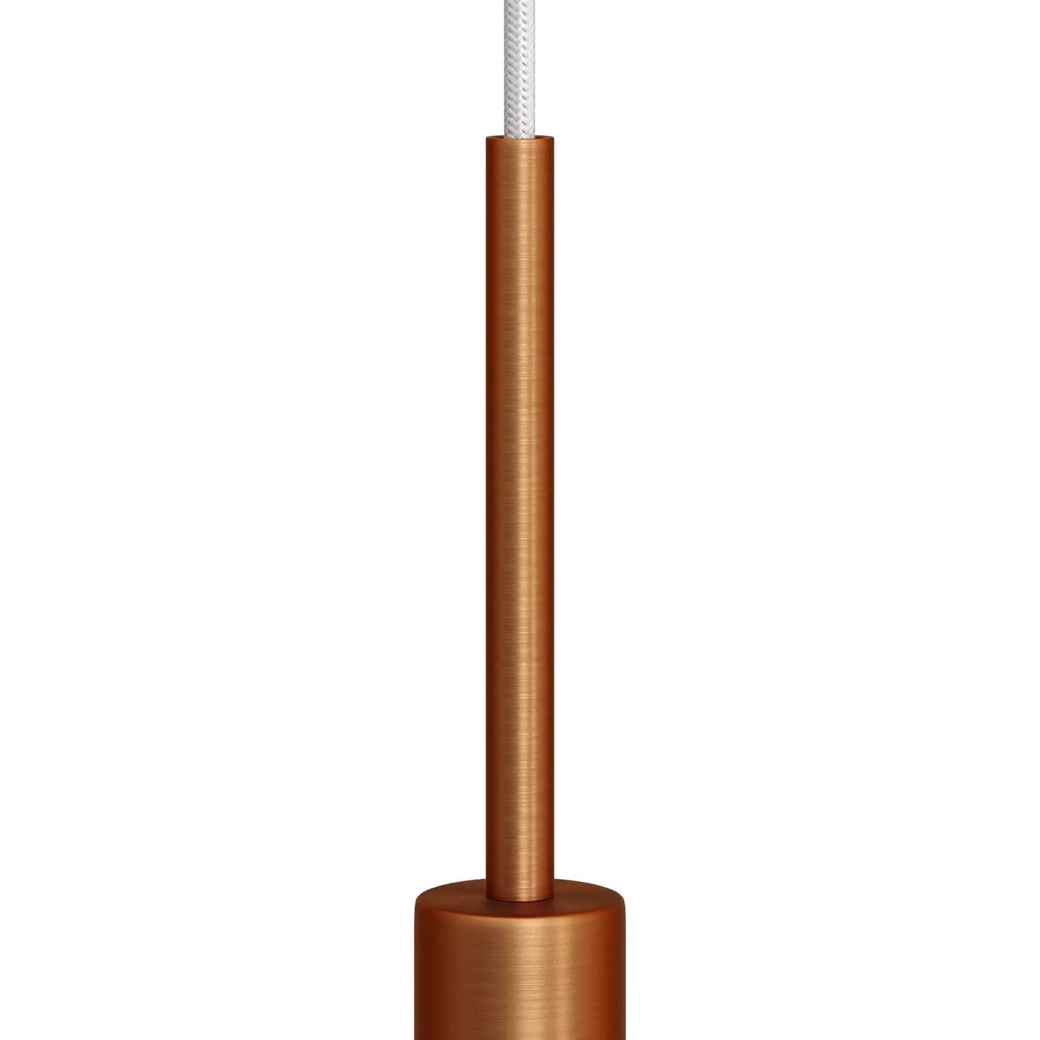 Cylindrical metal cable clamp, length 15 cm, complete with rod, nut and washer - Satin copper - Image 2