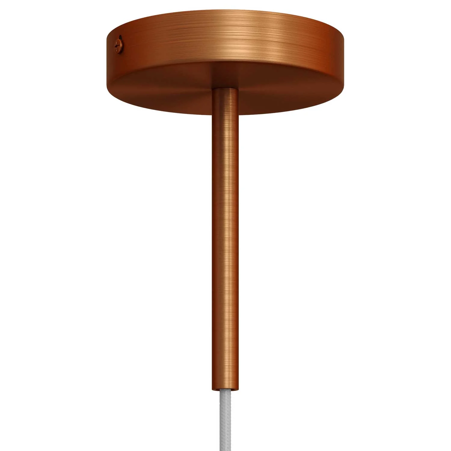 Cylindrical metal cable clamp, length 15 cm, complete with rod, nut and washer - Satin copper - Image 3