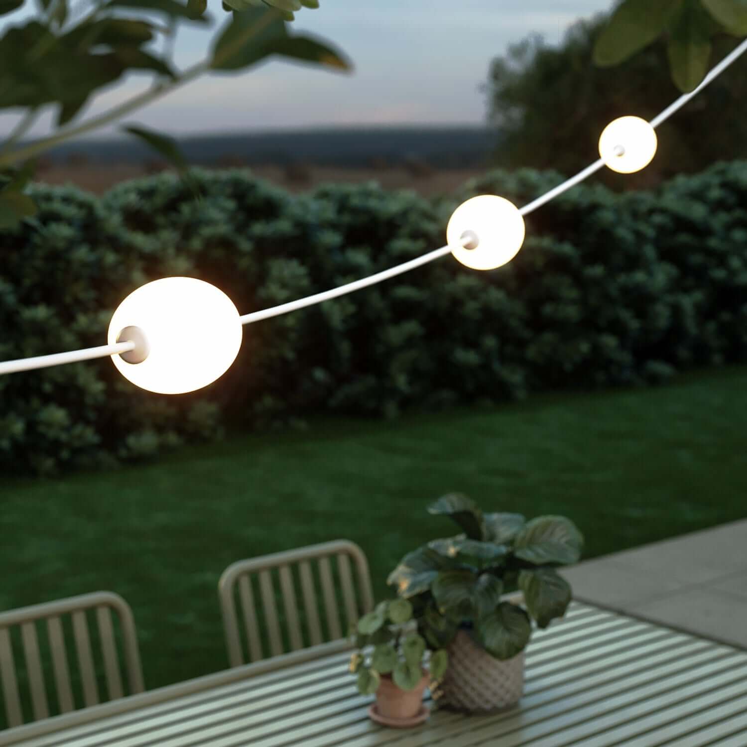 3-light outdoor string light IP67 Sand white - Marina3 - Image 3