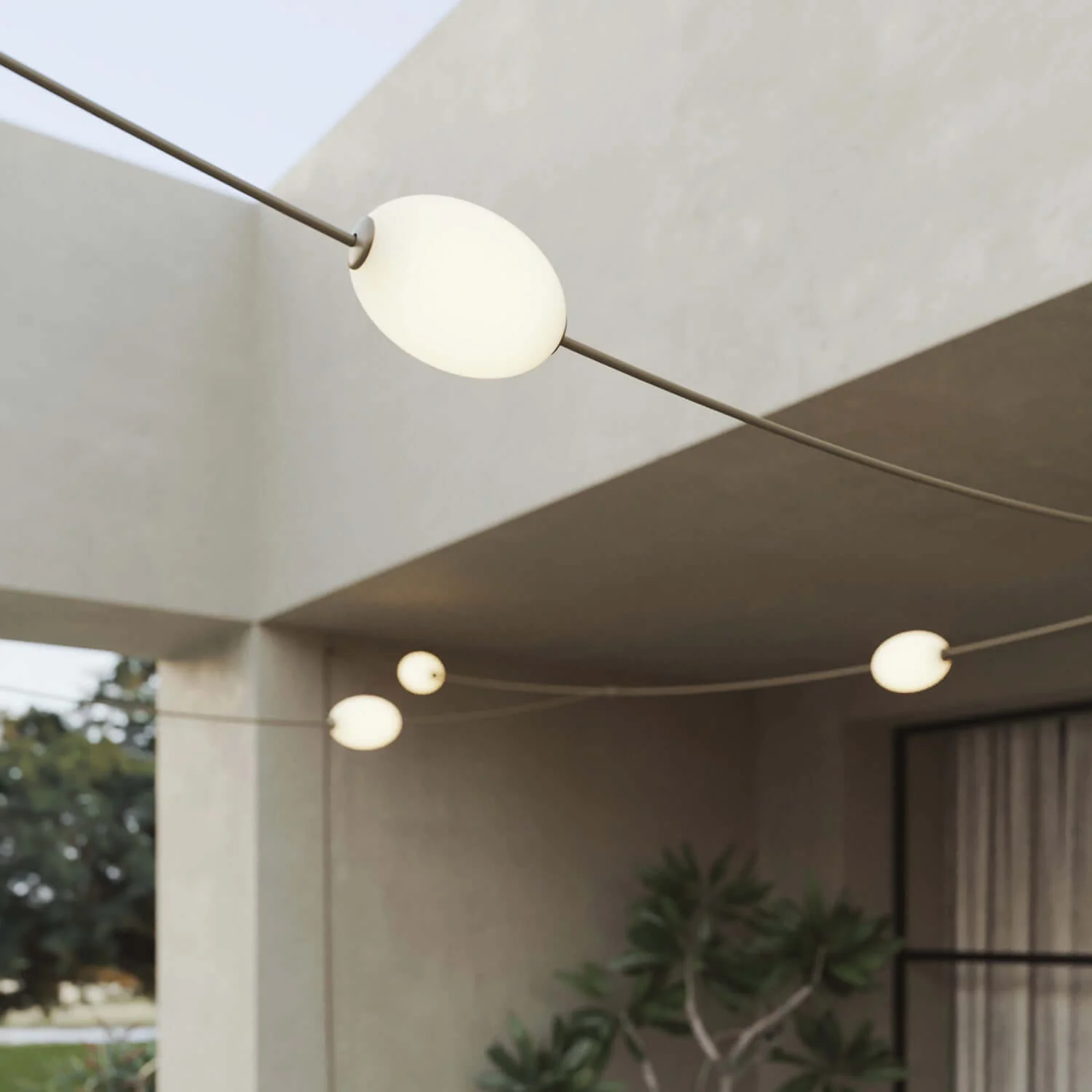 Grid string light with 7 outdoor light points IP67 Olive Green - Marina GRID - Image 5