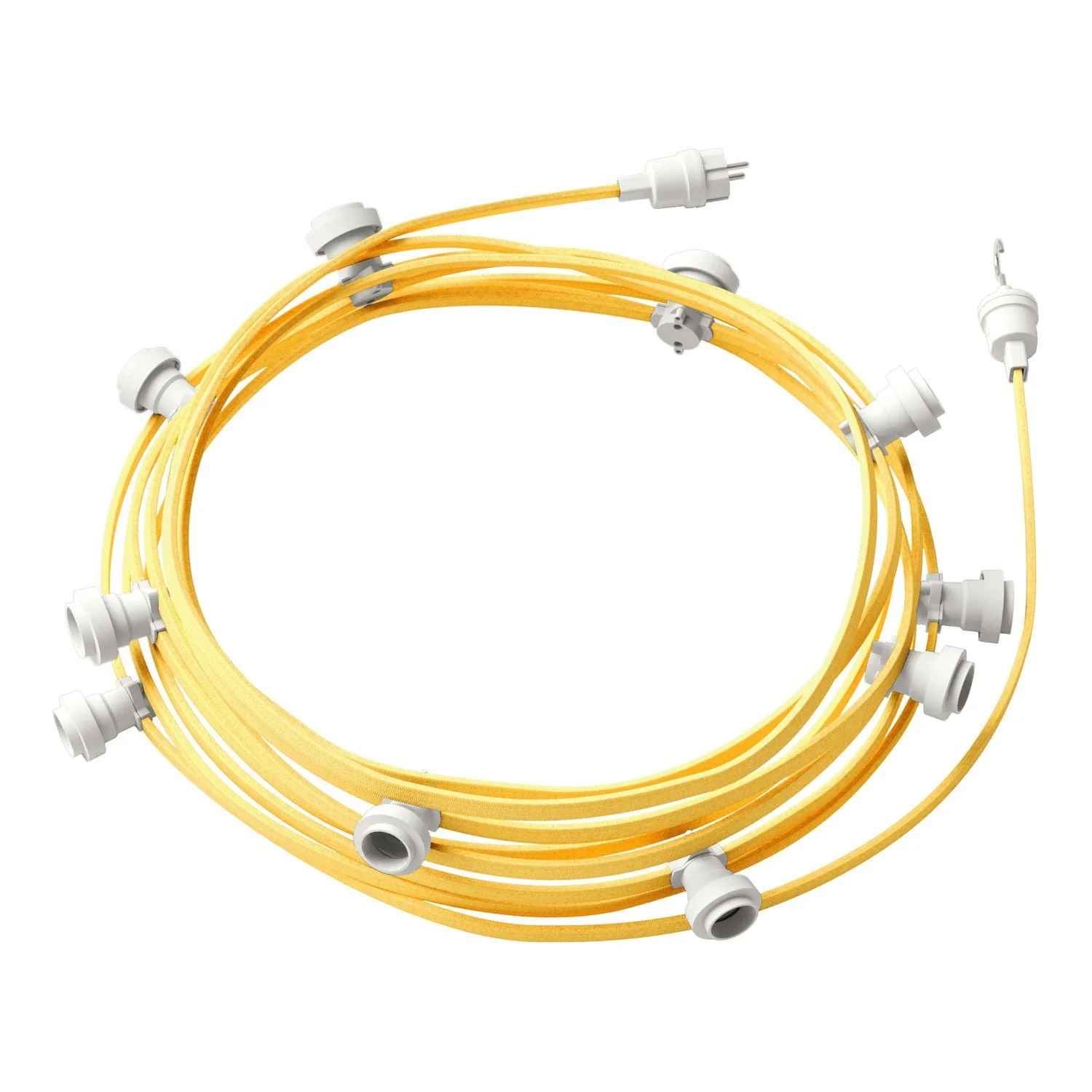 Lumet String light system 12.5 m with CM10 fabric cable, 10 lamp holders, white hook and plug