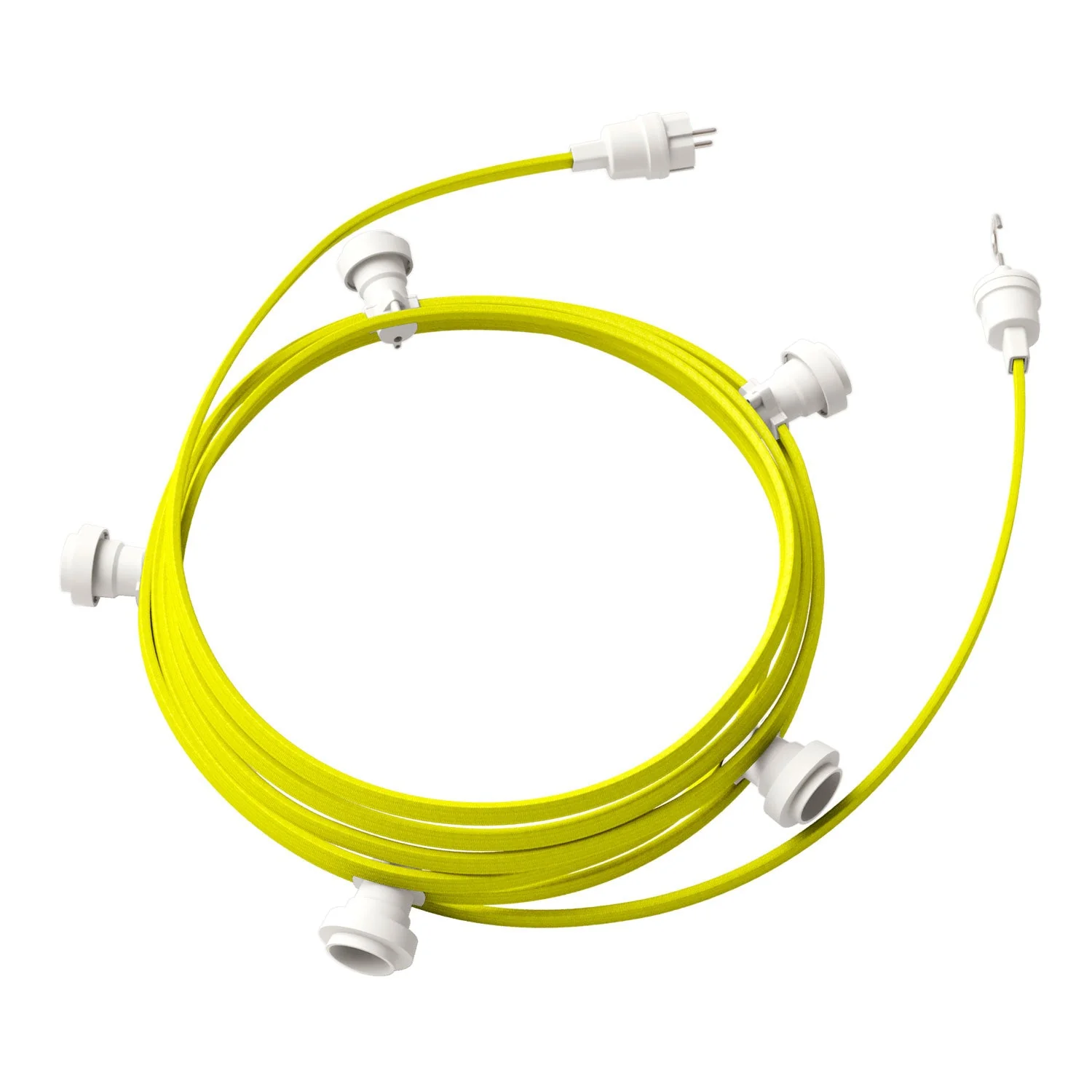 Lumet string light system 7.5 m with CF10 fabric cable, 5 lamp holders, hook and white plug