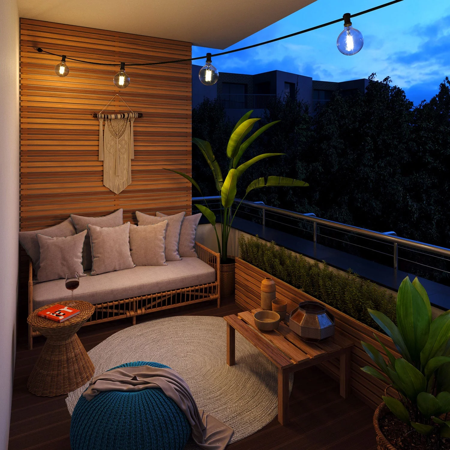 String light Lumet system 7.5 m with textile cable CM04, 5 lamp holders, hook and black plug - Image 2