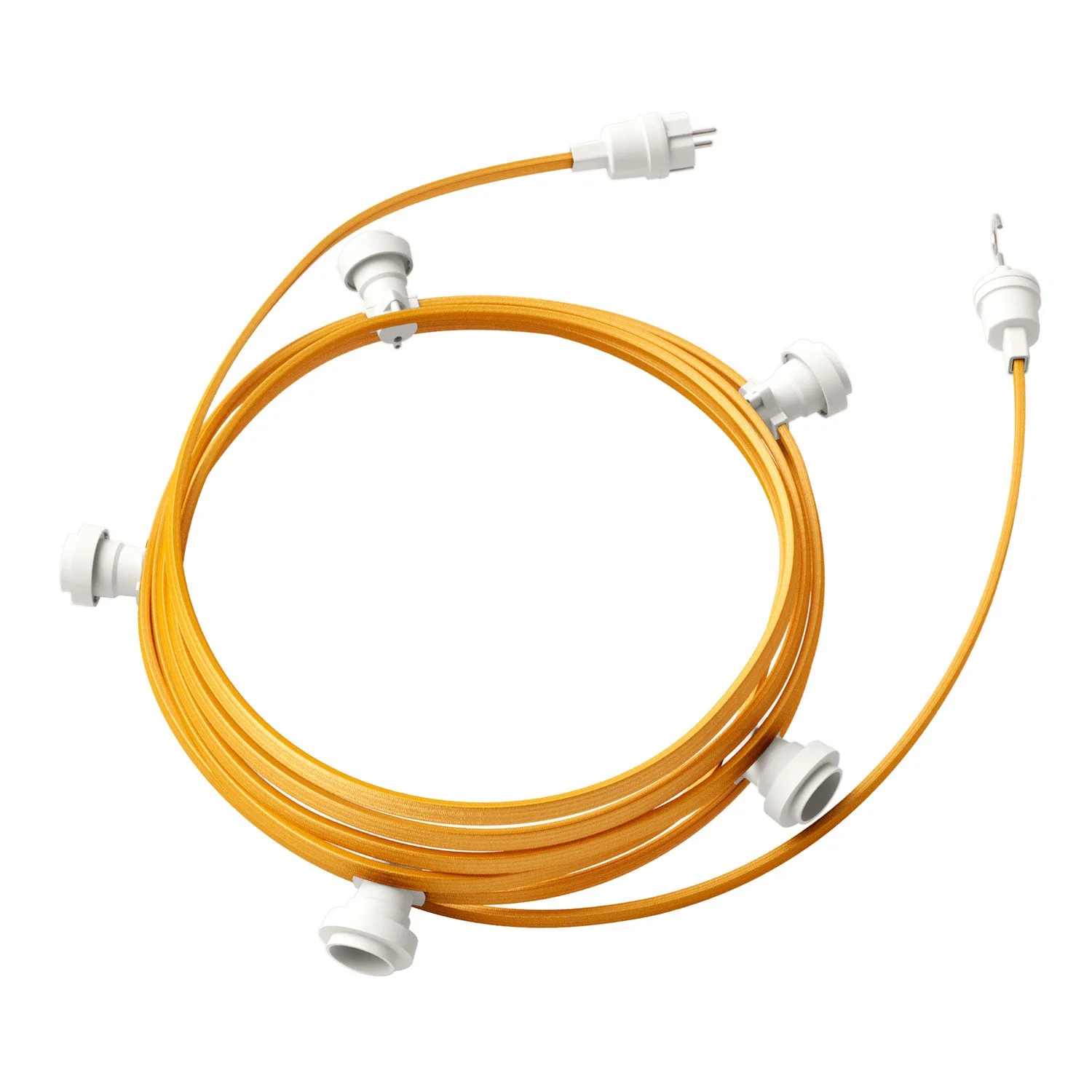 Lumet string light system, 7.5 m with CM05 textile cable, 5 lamp holders, white hook and plug