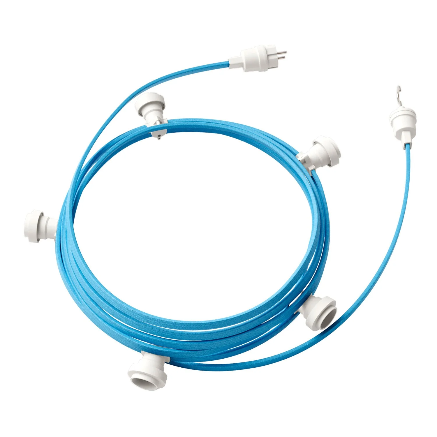Lumet string light system 7.5 m with CM17 fabric cable, 5 lamp holders, hook and white plug