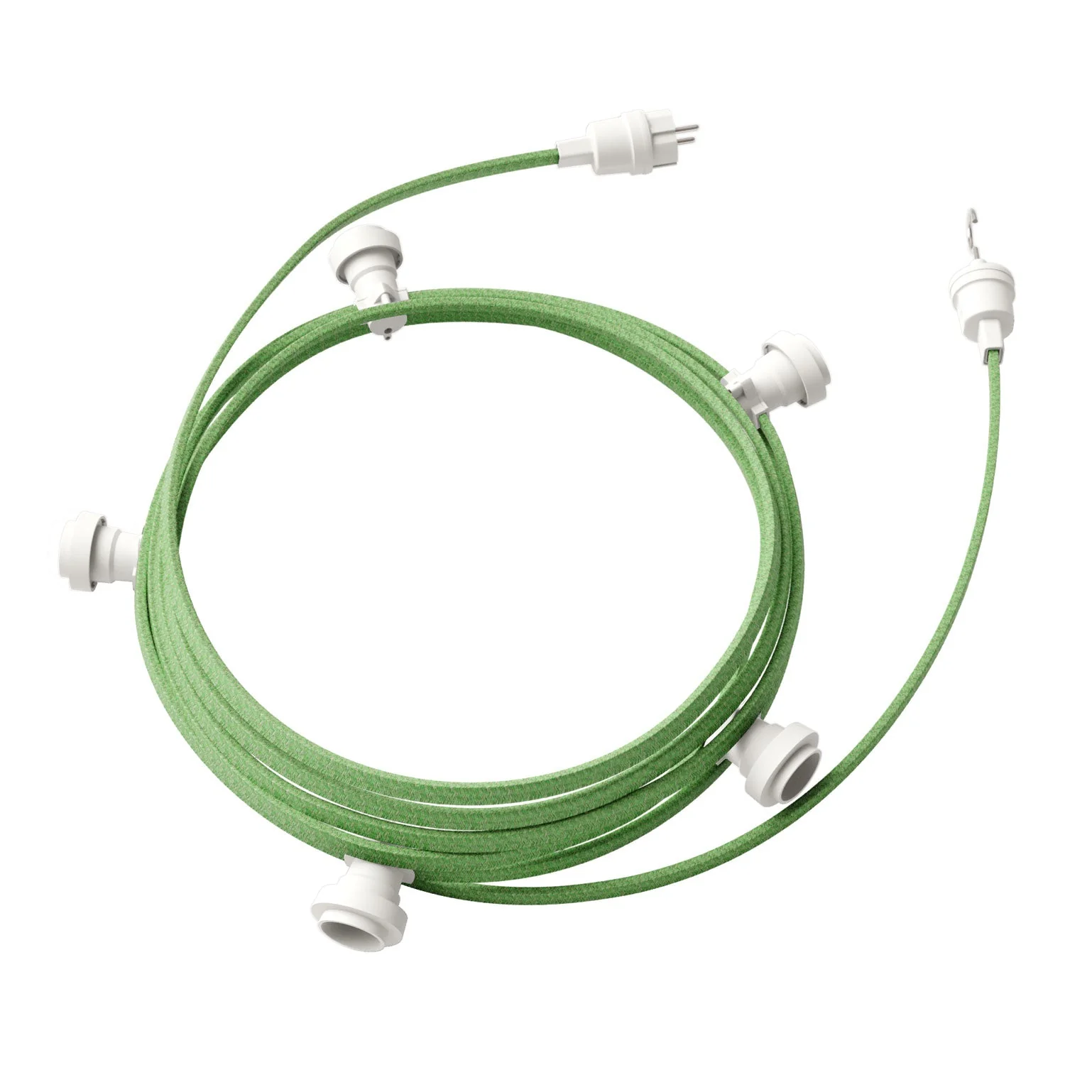 7.5 m Lumet String light system with CX08 textile cable, 5 lamp holders, hook and white plug