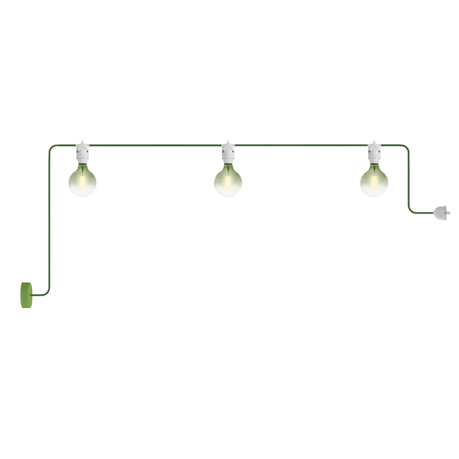 Modulair outdoor string light IP65 with 3 lights and ceiling rose - White