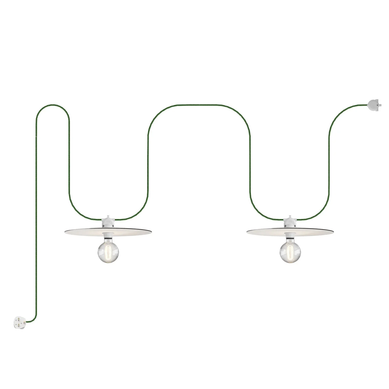 Modulair outdoor portable string light IP65 with 2 lampshades and UK plug - White