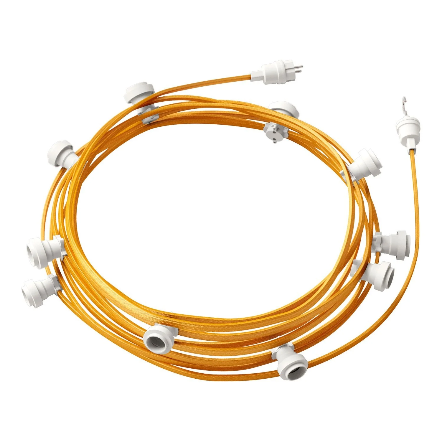 Lumet string light system 12.5 m with CM05 fabric cable, 10 lamp holders, white hook and plug