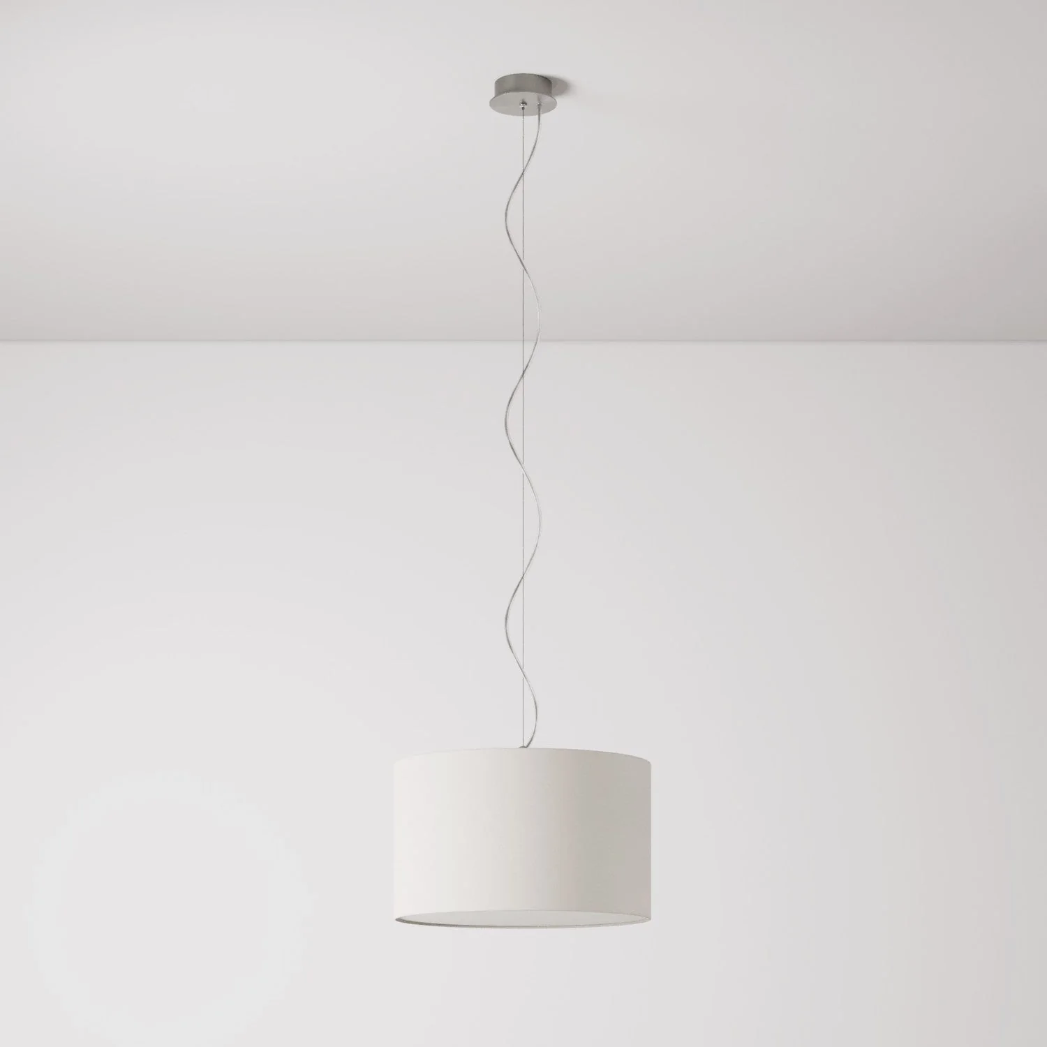 Pendant lamp with Cilindro Small Arenal sand fabric lampshade - Made in Italy - Image 7