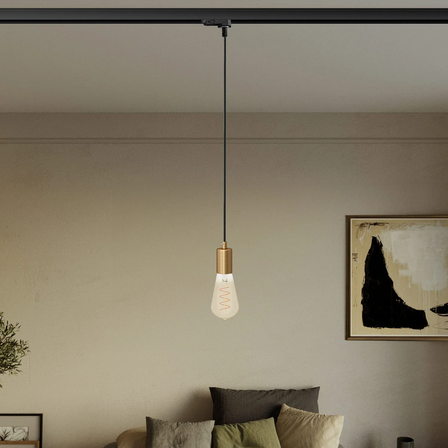Pendant lamp with satin metal finishes for tracks - Satin bronze - Image 2
