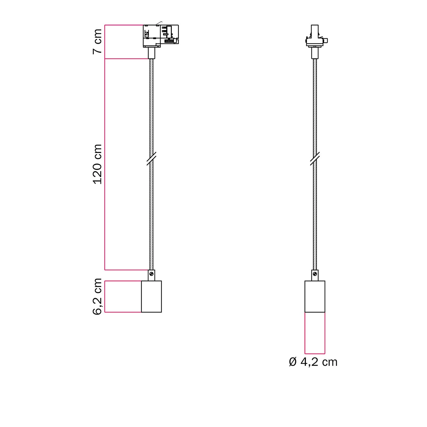 Pendant lamp with satin metal finishes for tracks - Satin bronze - Image 6