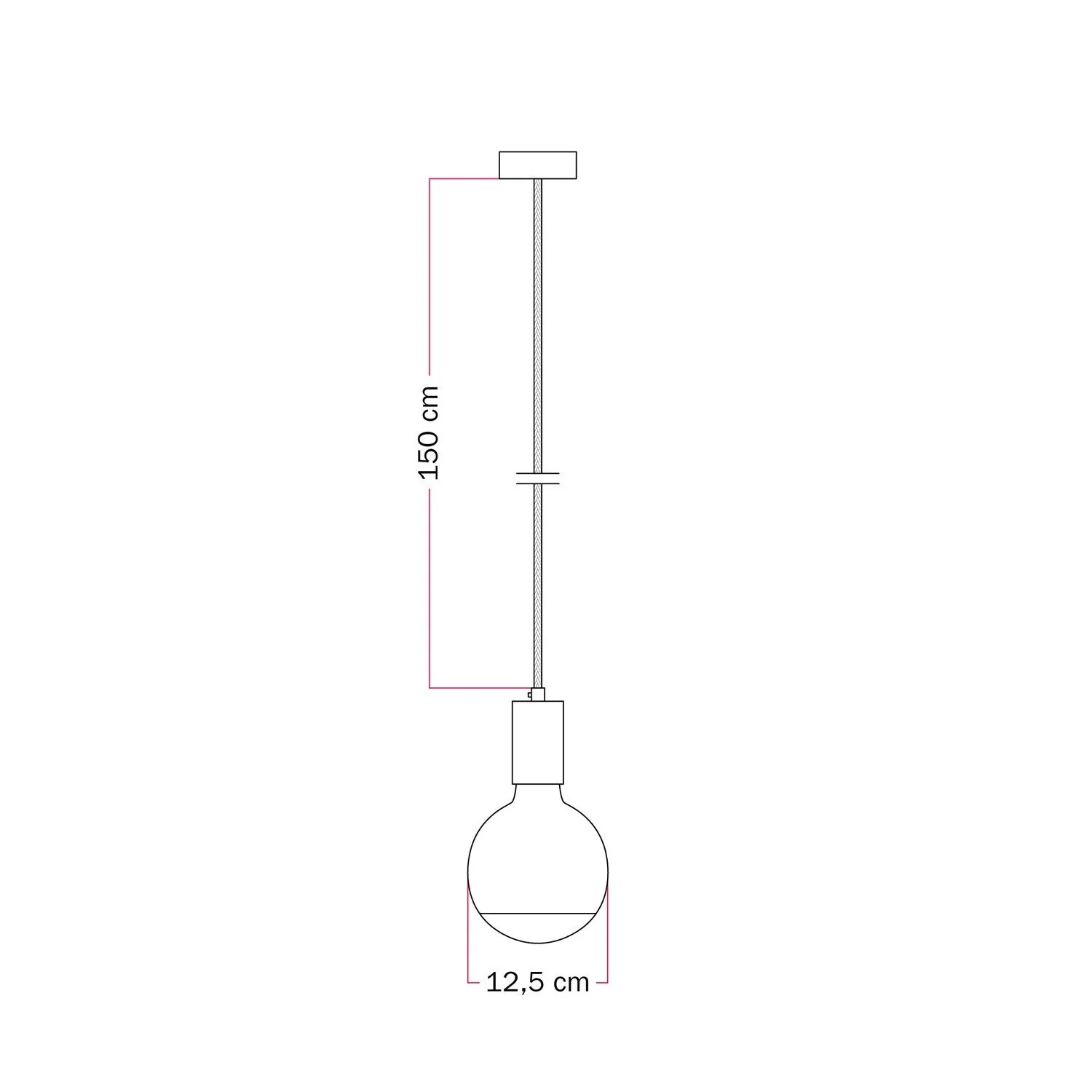 Metallic Filotto pendant lamp with Lucia Light bulb - Blue - Image 4