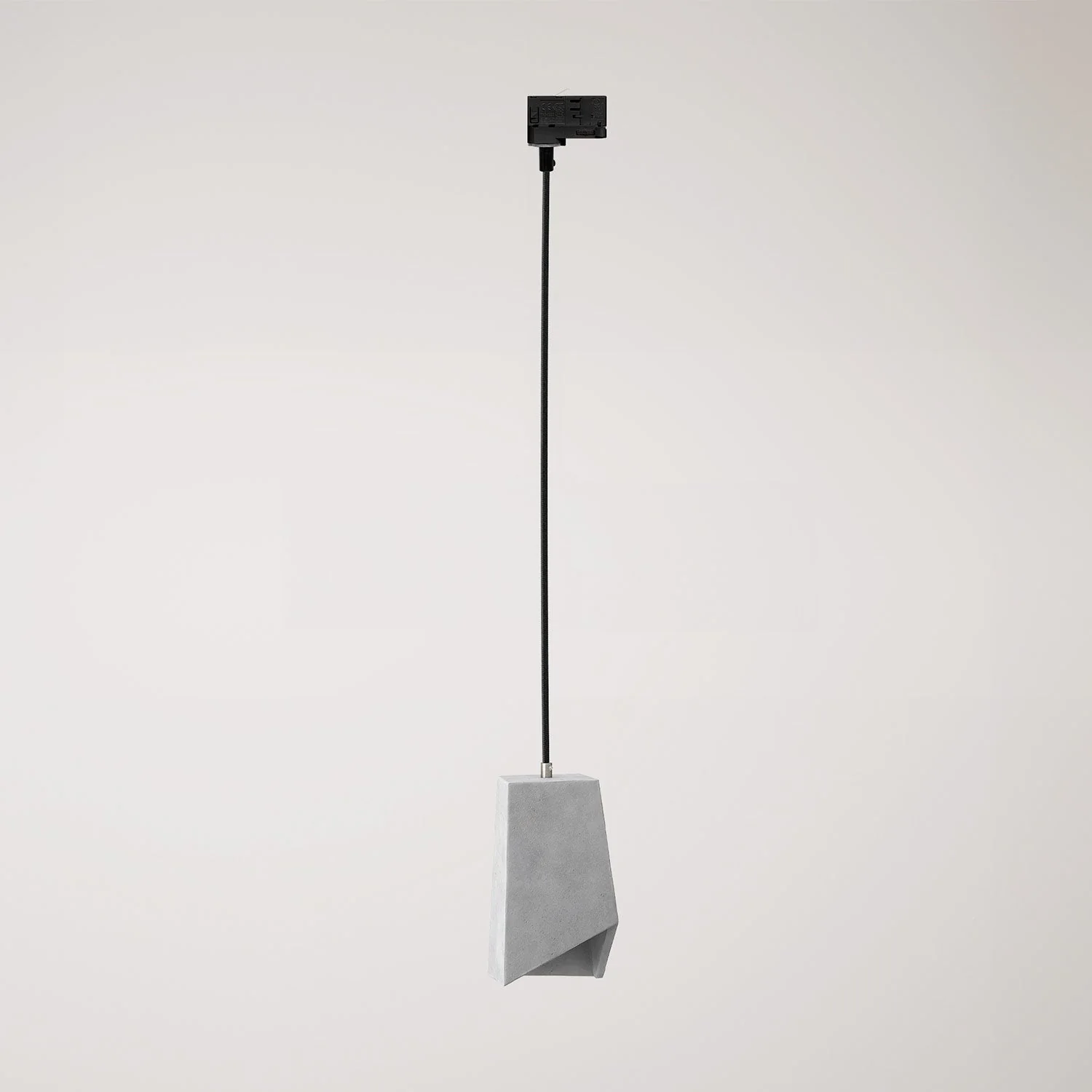 Track suspension with Prisma lampshade in concrete - Light concrete