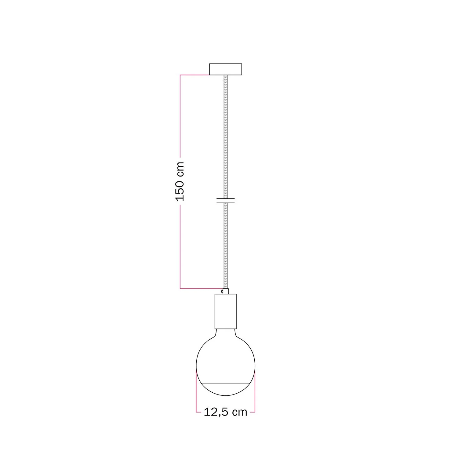 Filotto Metallico pendant lamp with Lucia light bulb - Yellow - Image 4