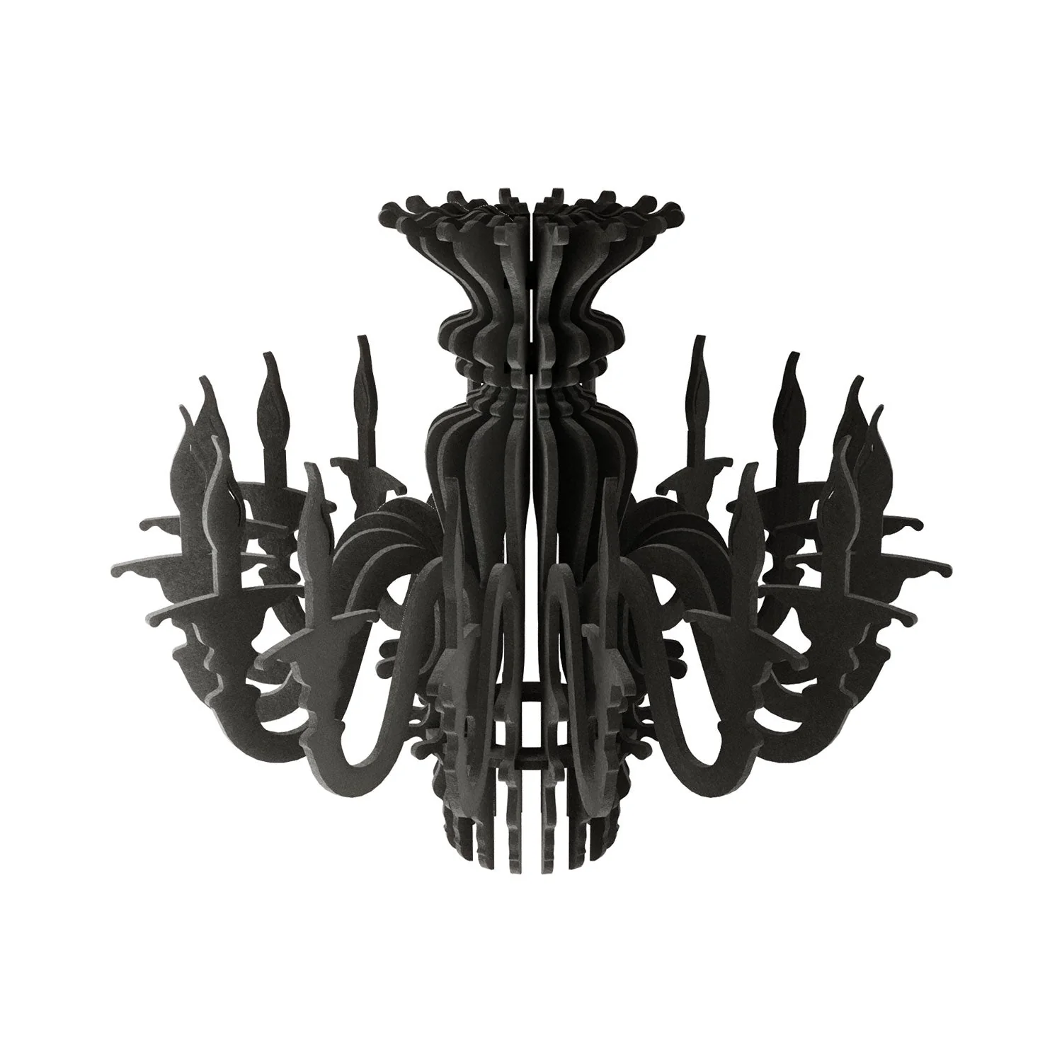 Suspension Lamp with Classic SHHANDELIER Shade in Sound-Absorbing Material - Black Melange - Image 5