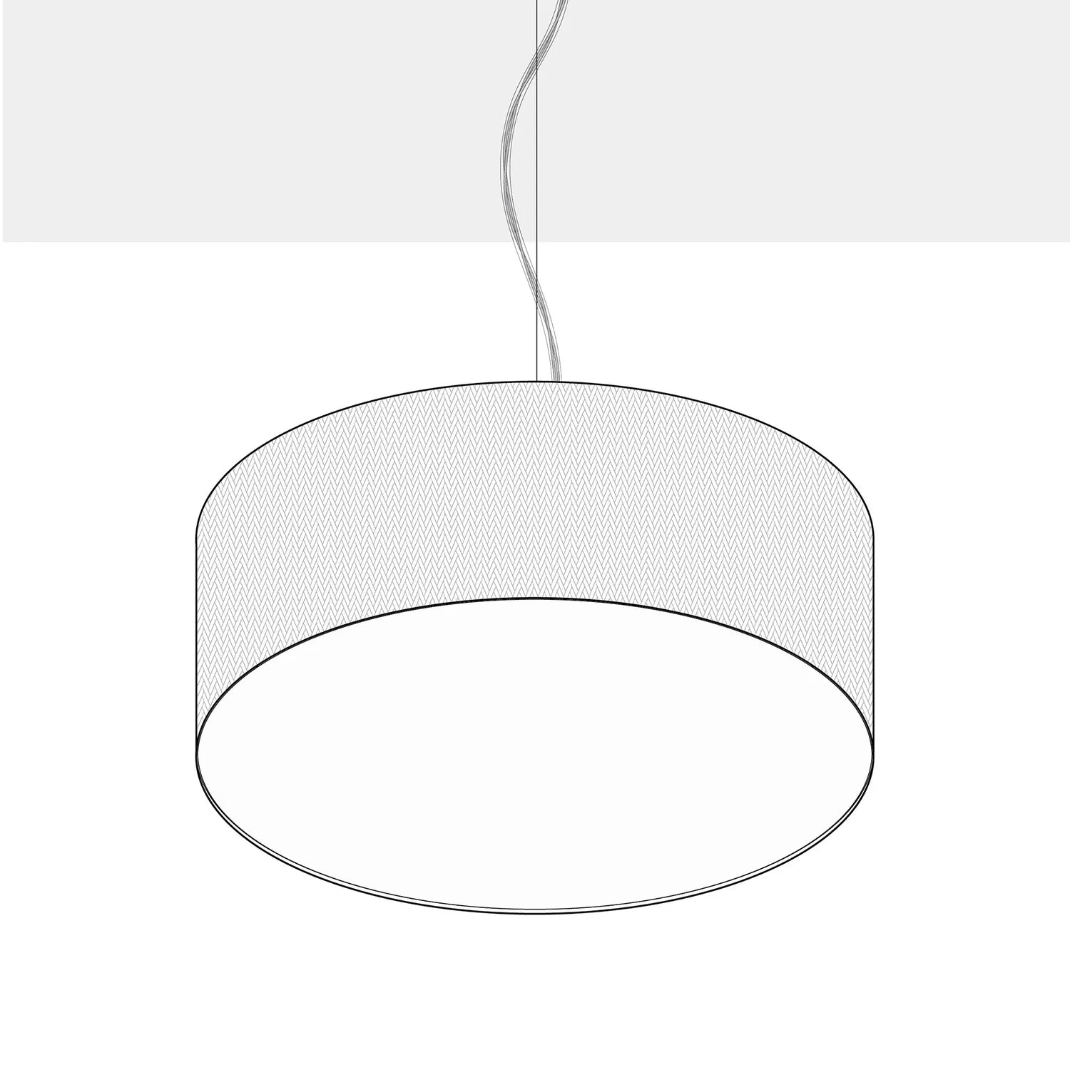 Pendant lamp with Cilindro Large fabric Lampshade - Made in Italy - Arenal Ash - Image 10