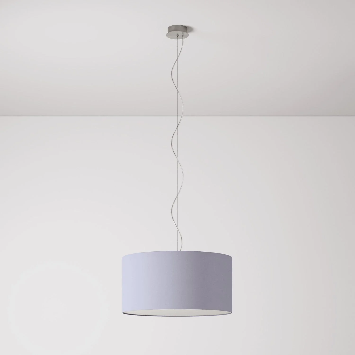 Pendant lamp with fabric Lampshade Cylinder Medium - Made in Italy - Lilac Teletta - Image 7