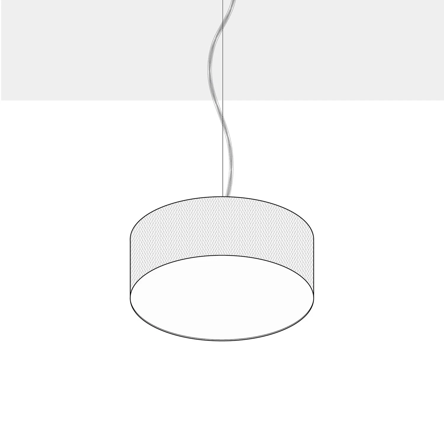 Pendant lamp with Small Cylinder Lampshade in fabric - Made in Italy - Natural Jute - Image 10