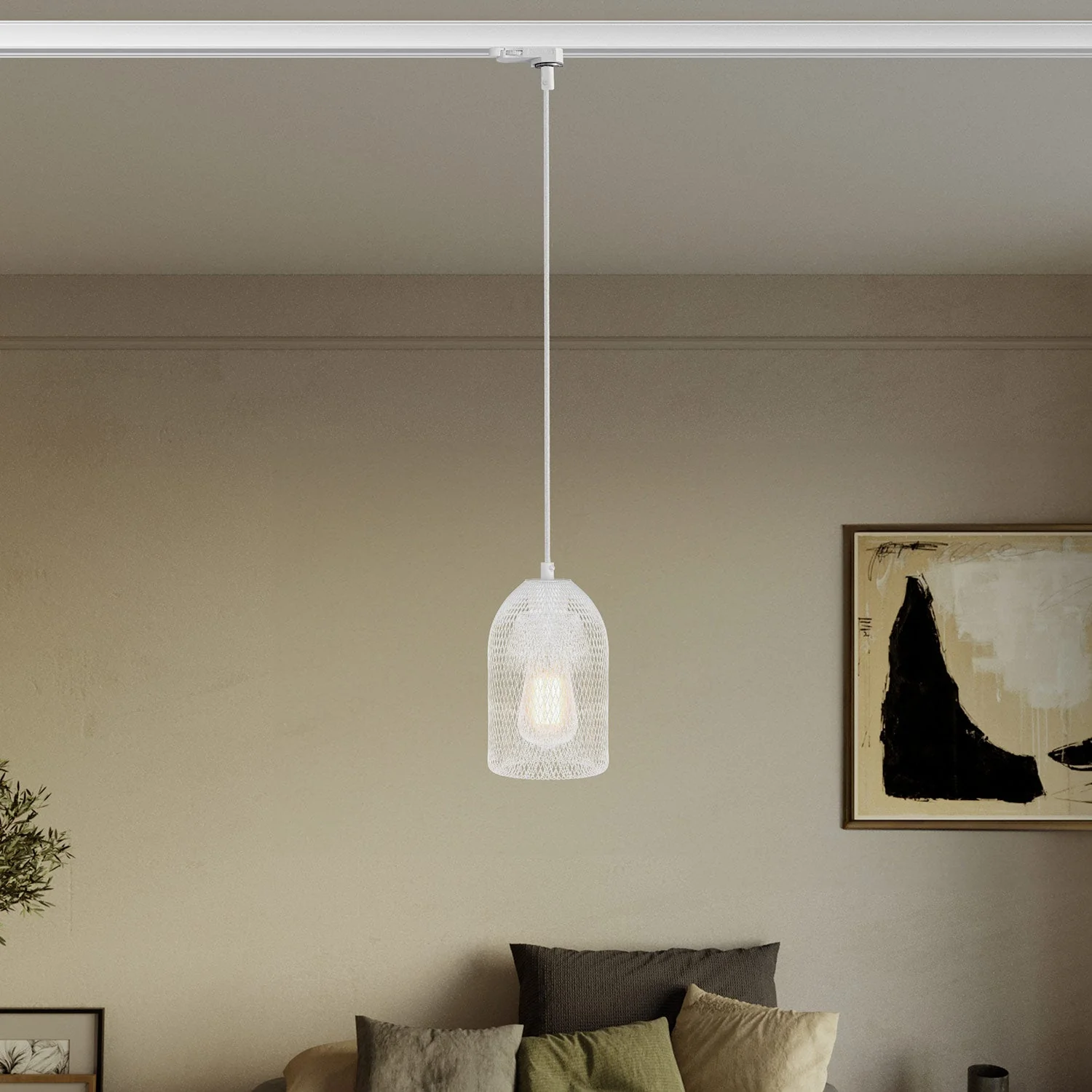 Pendant lamp with Ghostbell lampshade for track - White - Image 2