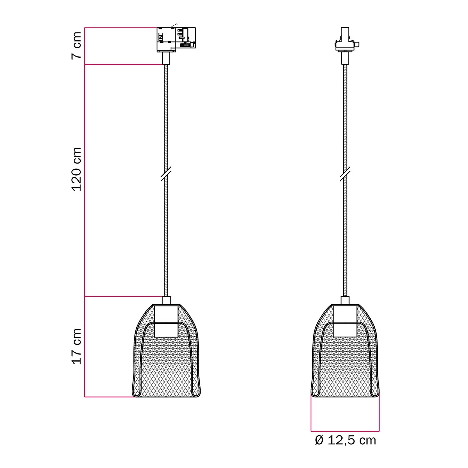 Pendant lamp with Ghostbell lampshade for track - White - Image 6