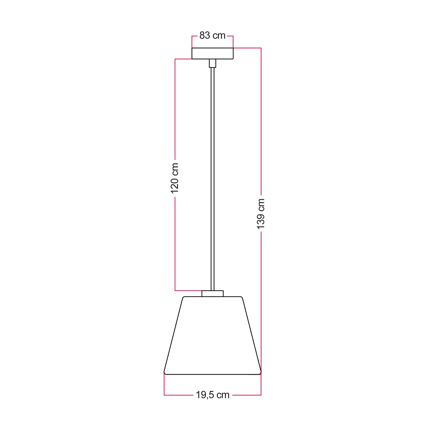 Pendant lamp with Ghost cone-shaped smoky light bulb - White - Image 5