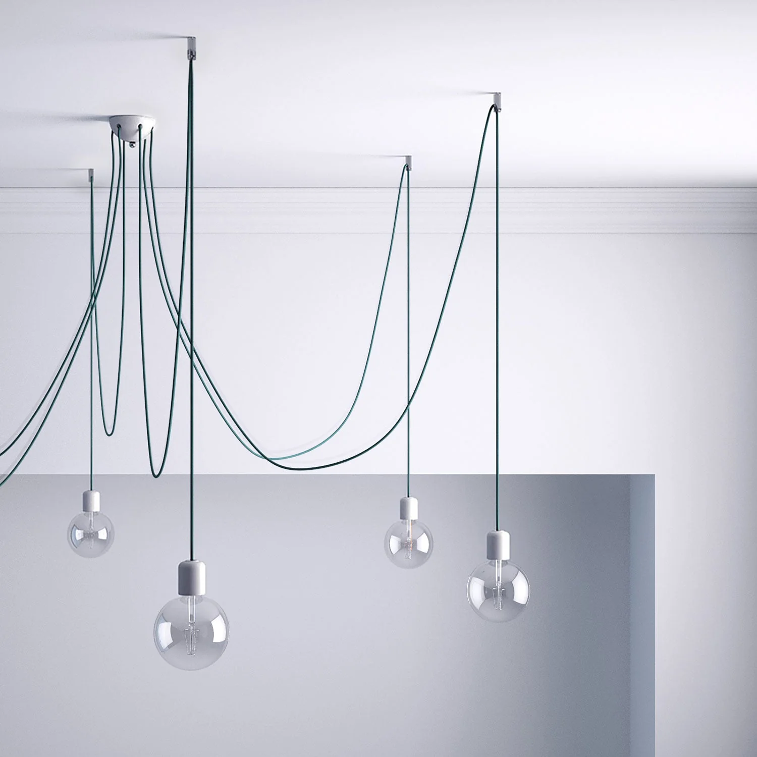 Cable decentraliser, ceiling hook for fabric electric cable with stopper – Transparent - Image 2